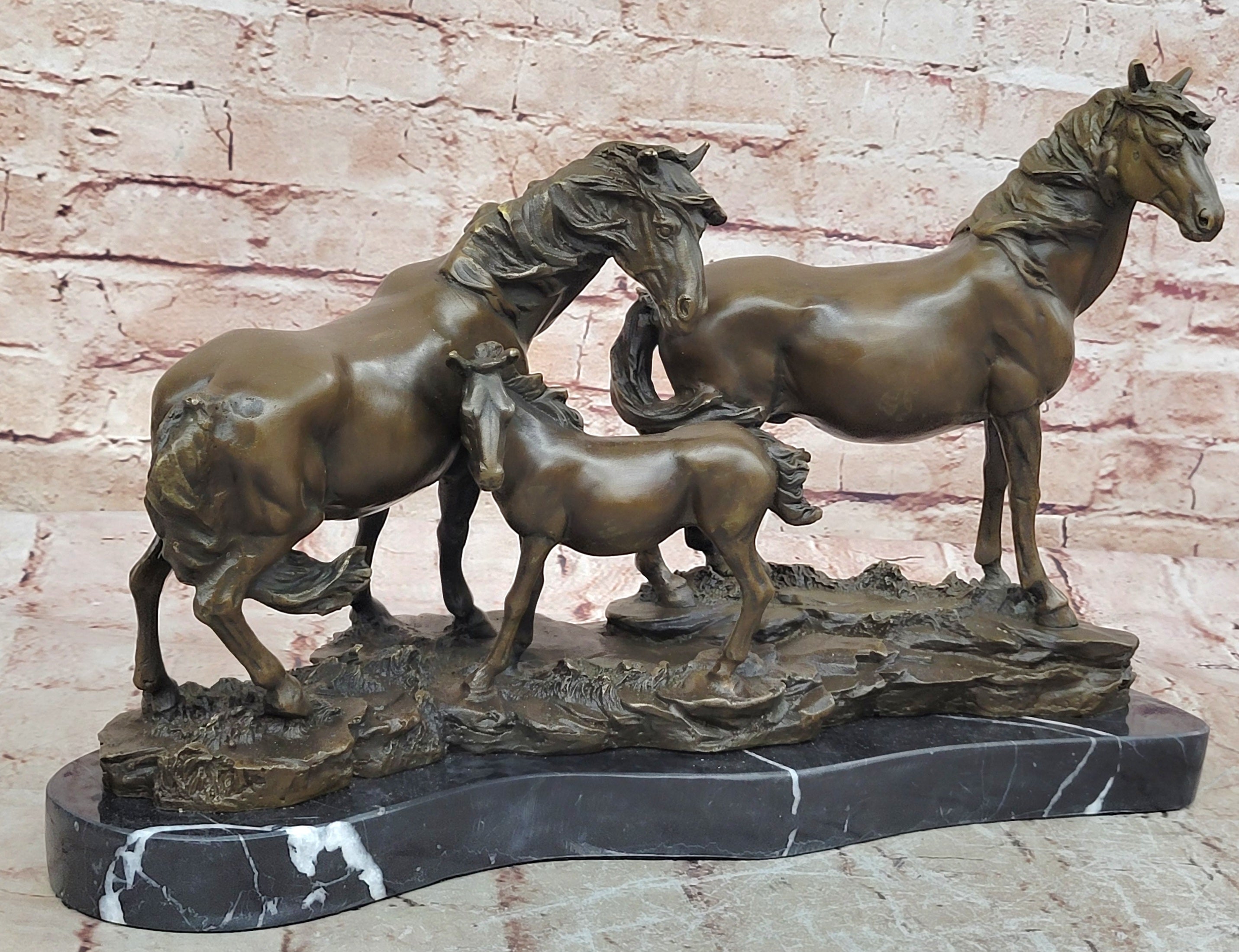 Sehr schöne Bronze Skulptur 3 Wildpferde Pierre Jules Mene! signiert Statue Sale