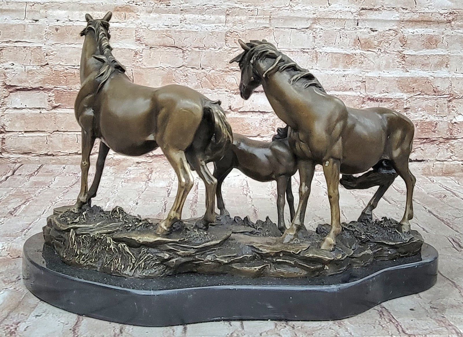Sehr schöne Bronze Skulptur 3 Wildpferde Pierre Jules Mene! signiert Statue Sale