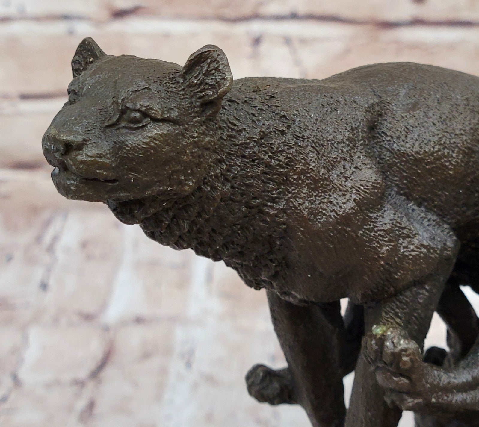 Handcrafted bronze sculpture SALE Jaguar/ Puma/Leopard/ Large Deco Art Superberb