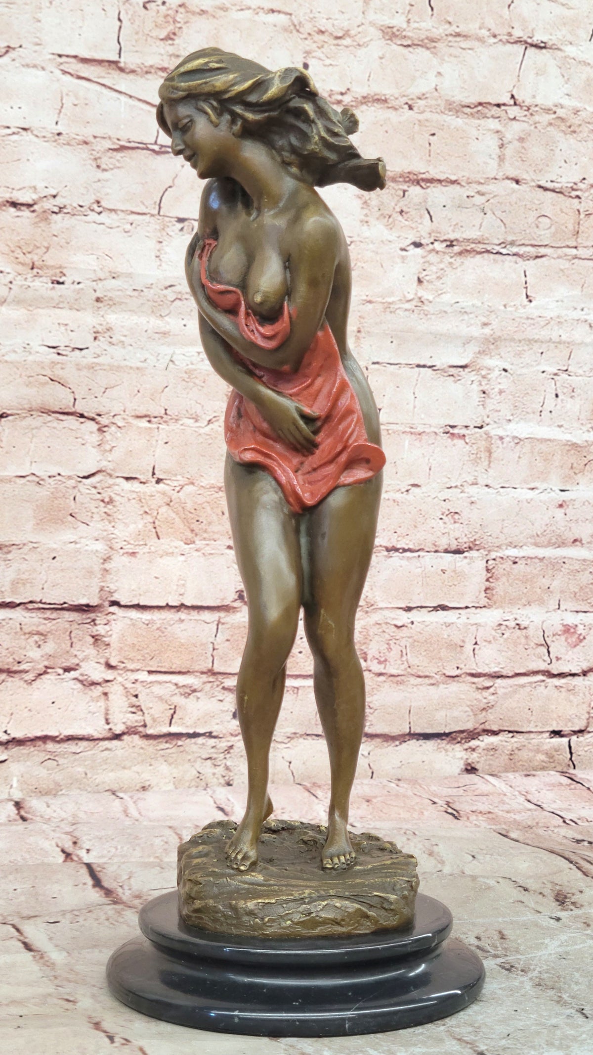 Aldo Vitaleh Bronze Female Statue Nude Lady Sculpture Home Decoration