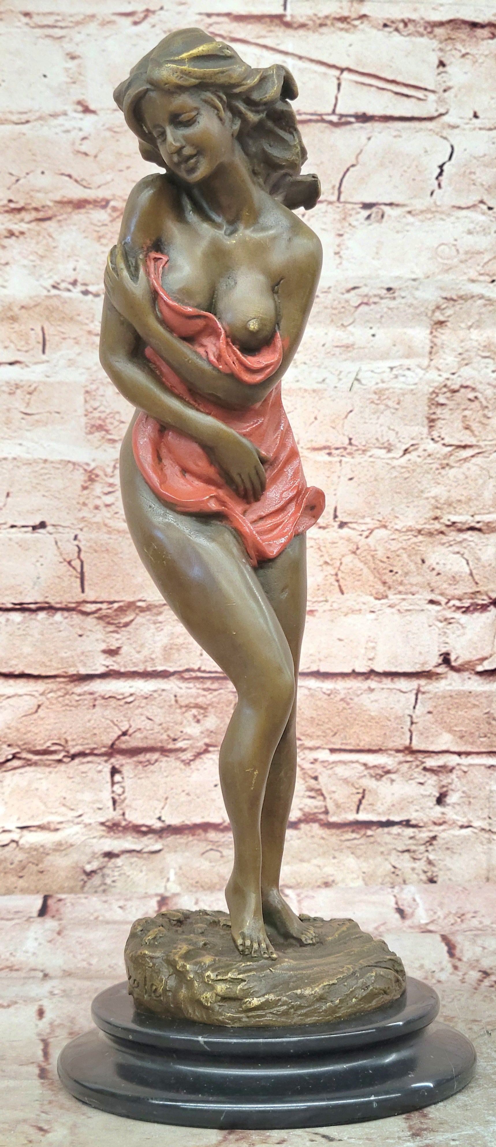 Aldo Vitaleh Bronze Female Statue Nude Lady Sculpture Home Decoration