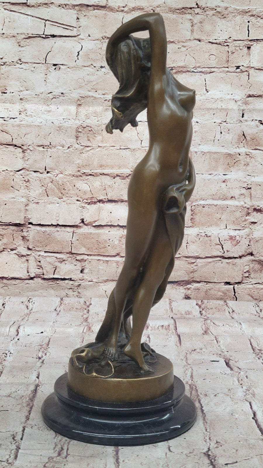 Erotic Art Deco Nude Woman Bronze Statue P. Delor Sculpture Statue