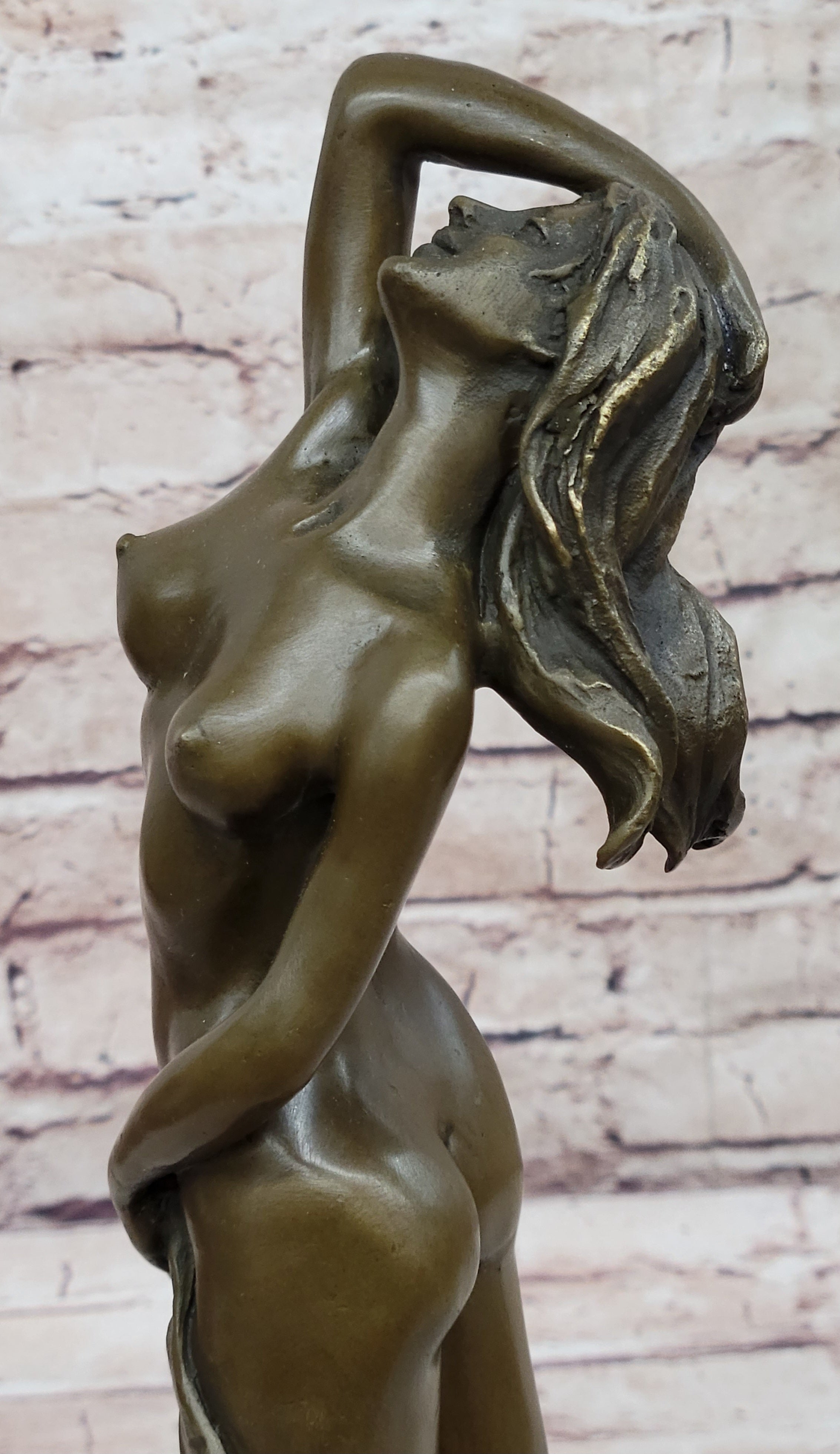Art Deco Nude Erotic Naked Sexy Female Bronze Masterpiece Sculpture Figurine