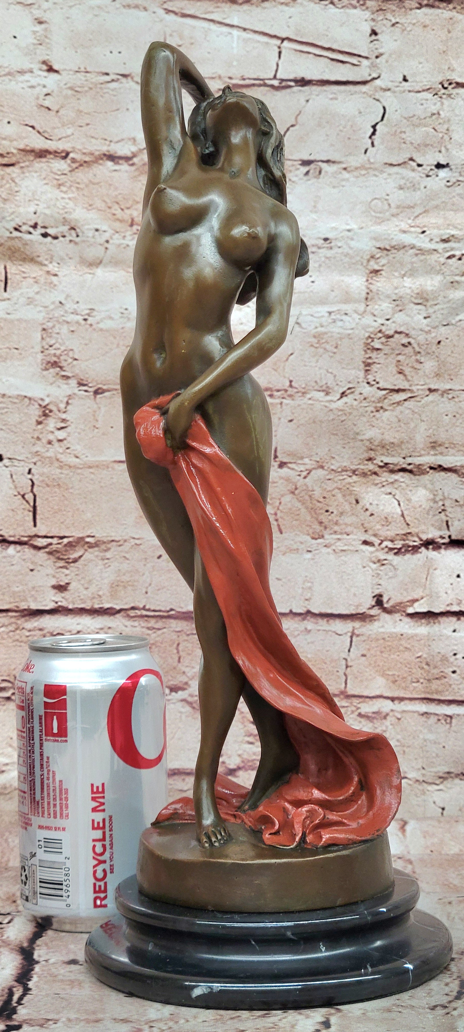 Art Deco Nude Erotic Naked Sexy Female Bronze Masterpiece Sculpture Figurine