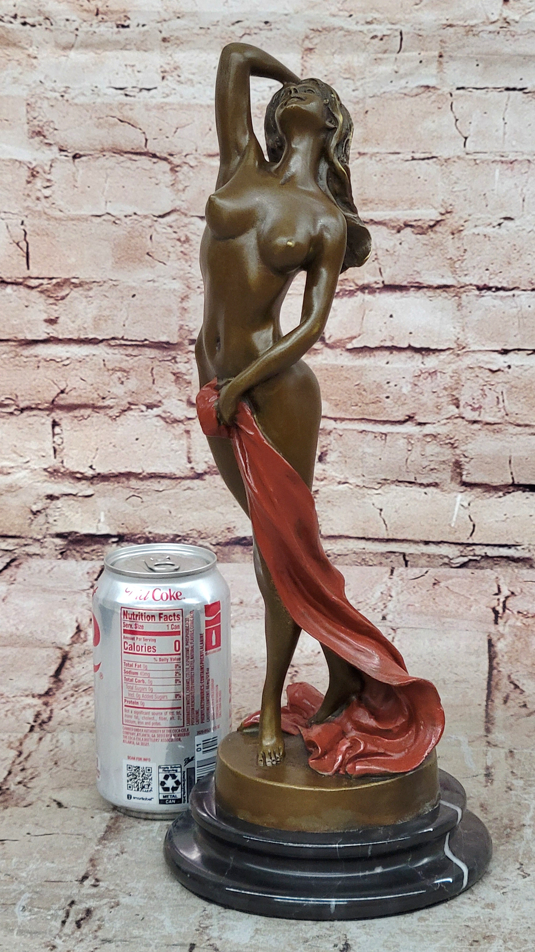 Art Deco Nude Erotic Naked Sexy Female Bronze Masterpiece Sculpture Figurine