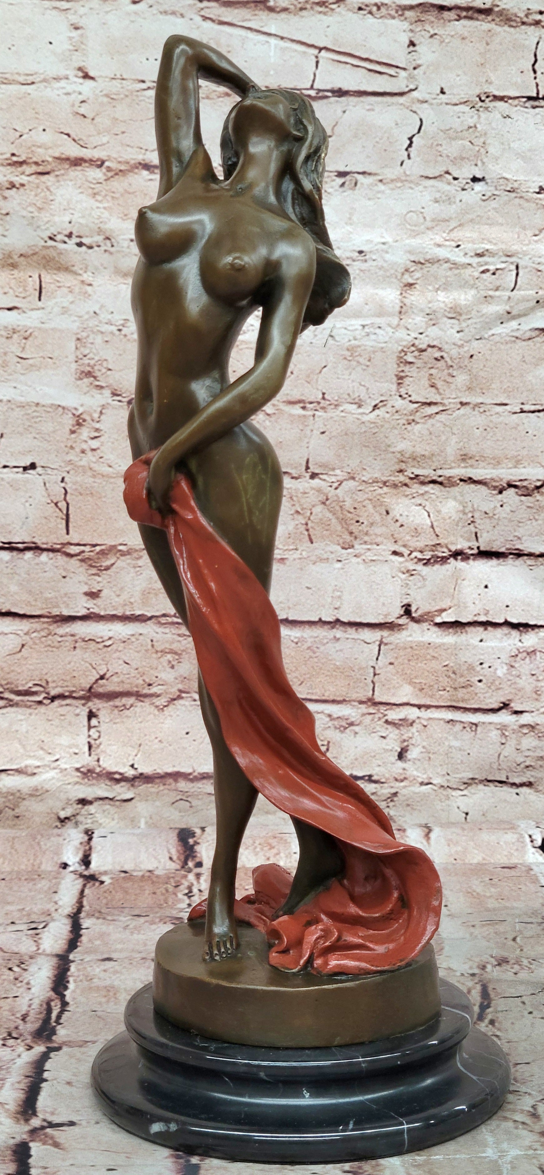 Art Deco Nude Erotic Naked Sexy Female Bronze Masterpiece Sculpture Figurine