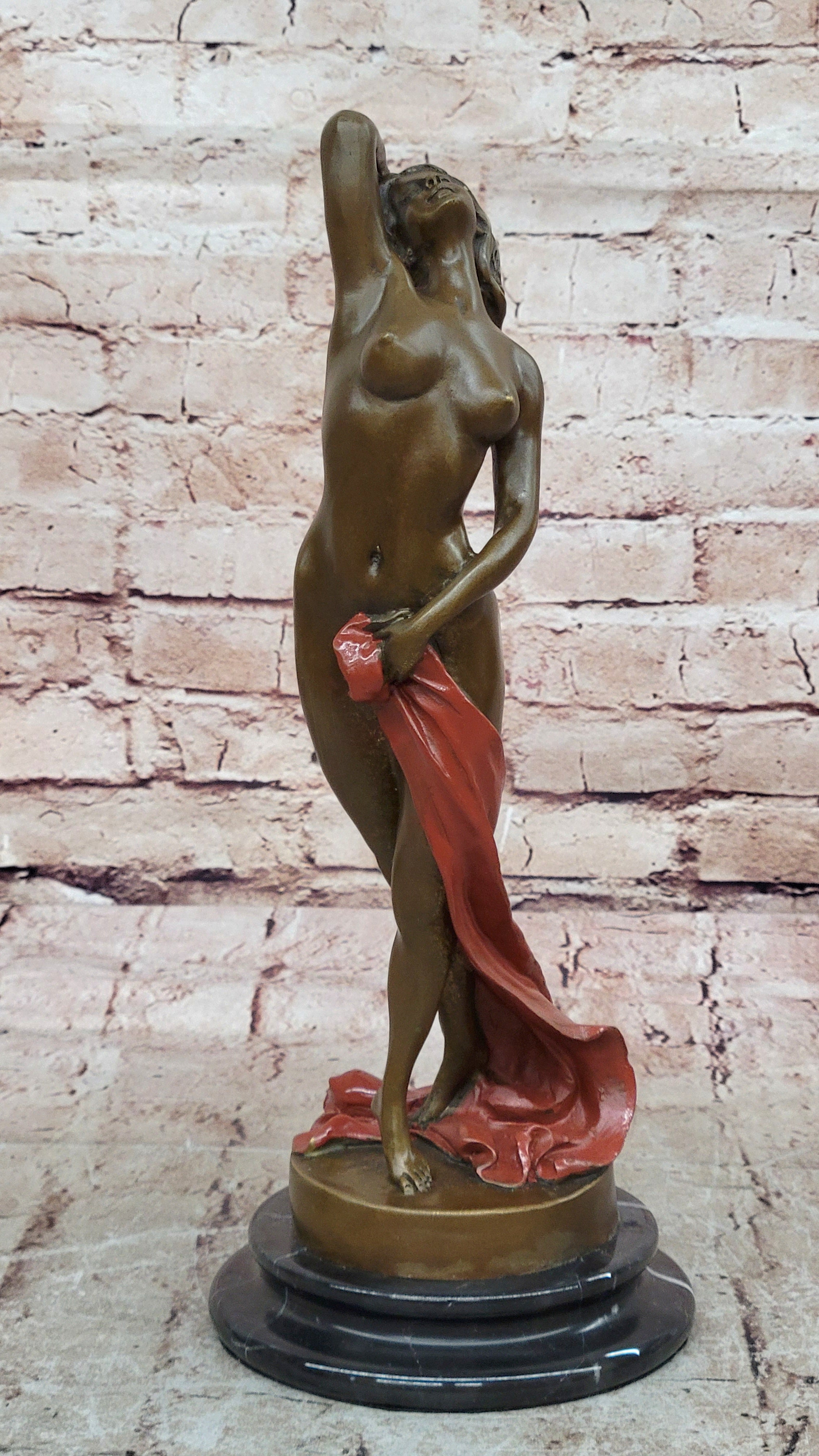 Art Deco Nude Erotic Naked Sexy Female Bronze Masterpiece Sculpture Figurine
