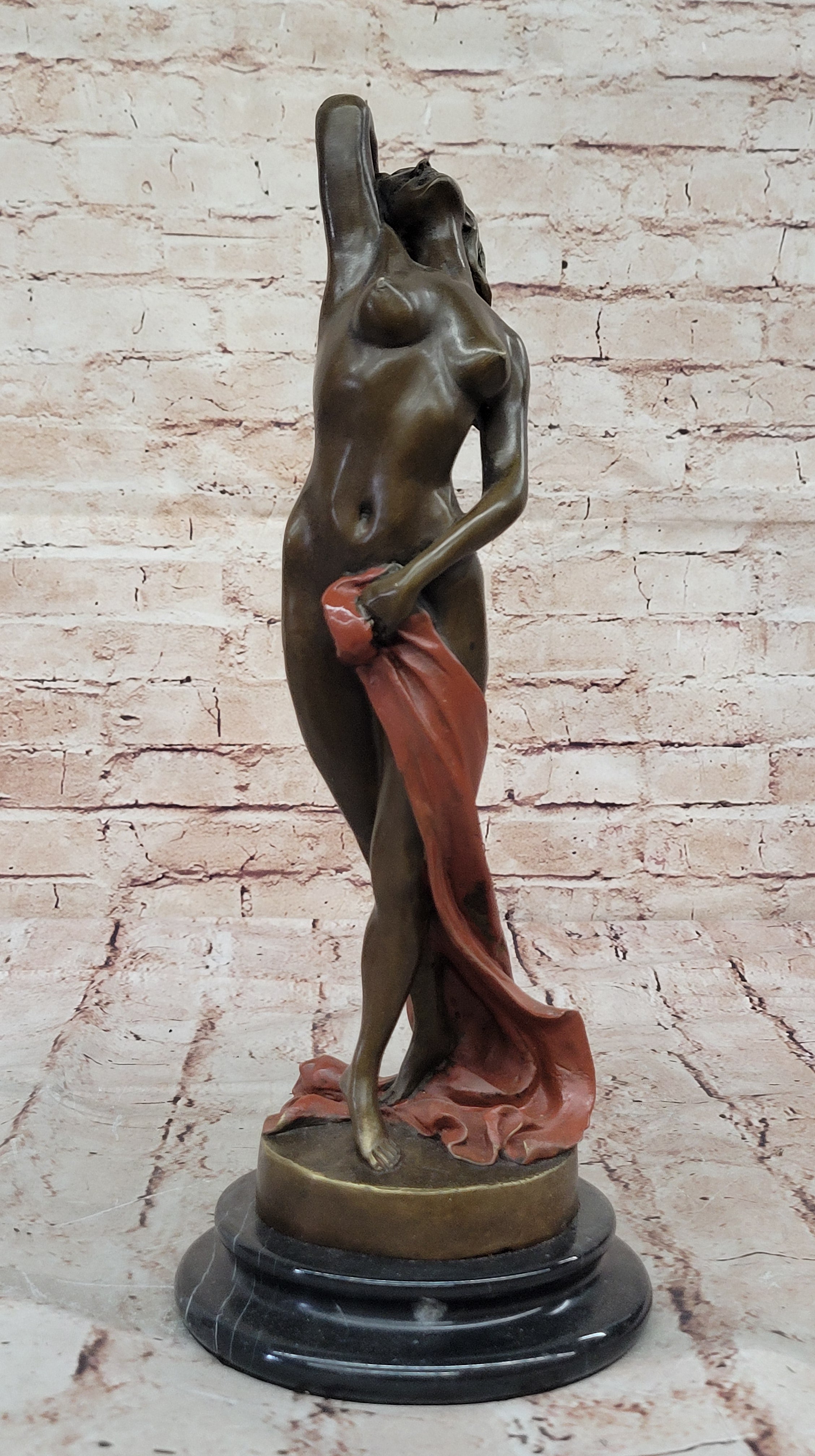 Art Deco Nude Erotic Naked Sexy Female Bronze Masterpiece Sculpture Figurine
