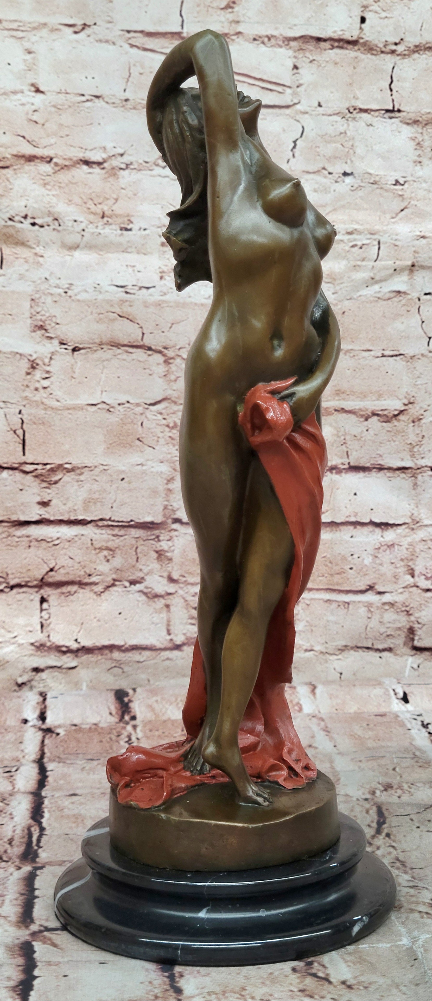 Art Deco Nude Erotic Naked Sexy Female Bronze Masterpiece Sculpture Figurine