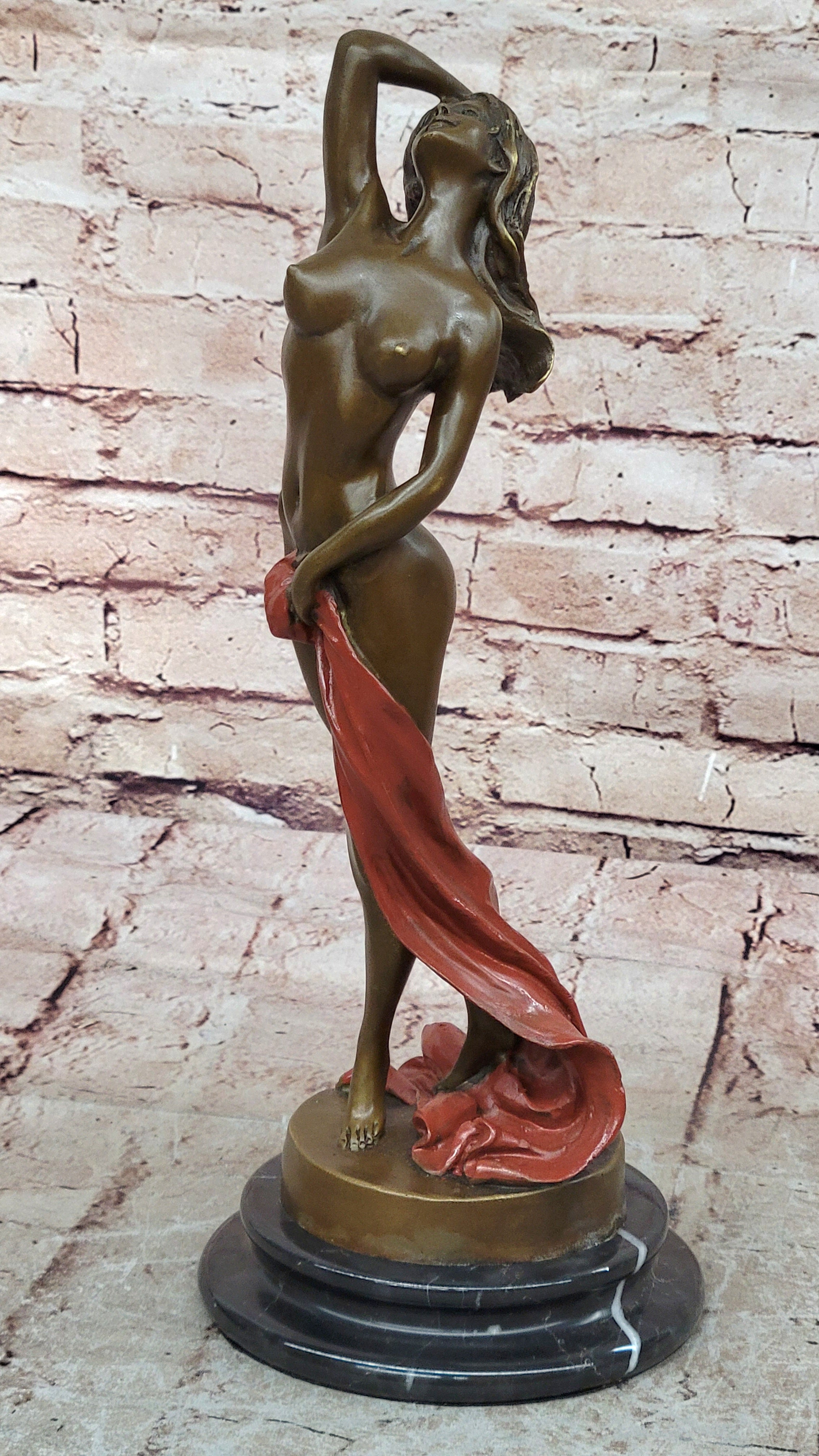 Art Deco Nude Erotic Naked Sexy Female Bronze Masterpiece Sculpture Figurine