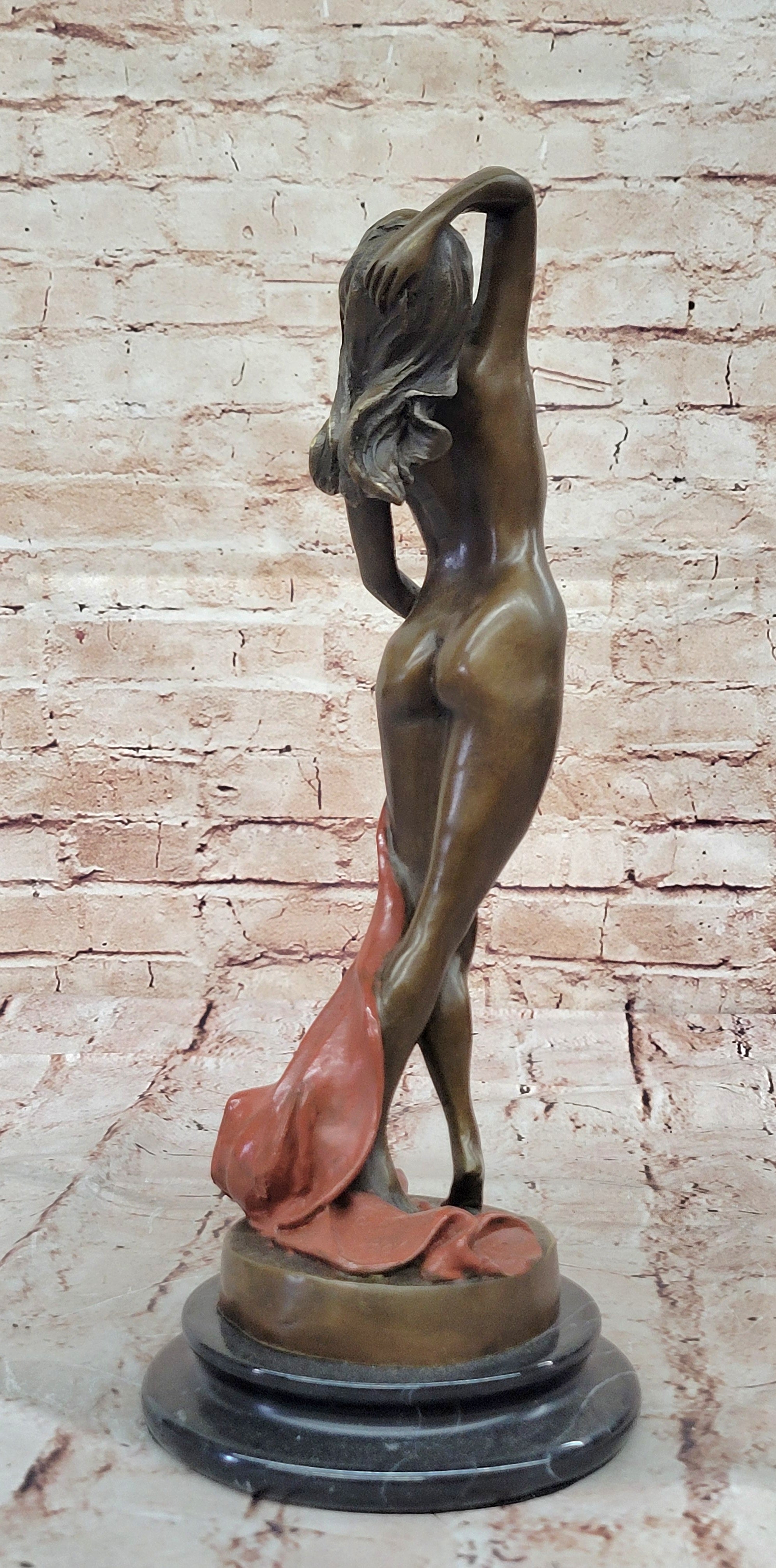 Art Deco Nude Erotic Naked Sexy Female Bronze Masterpiece Sculpture Figurine