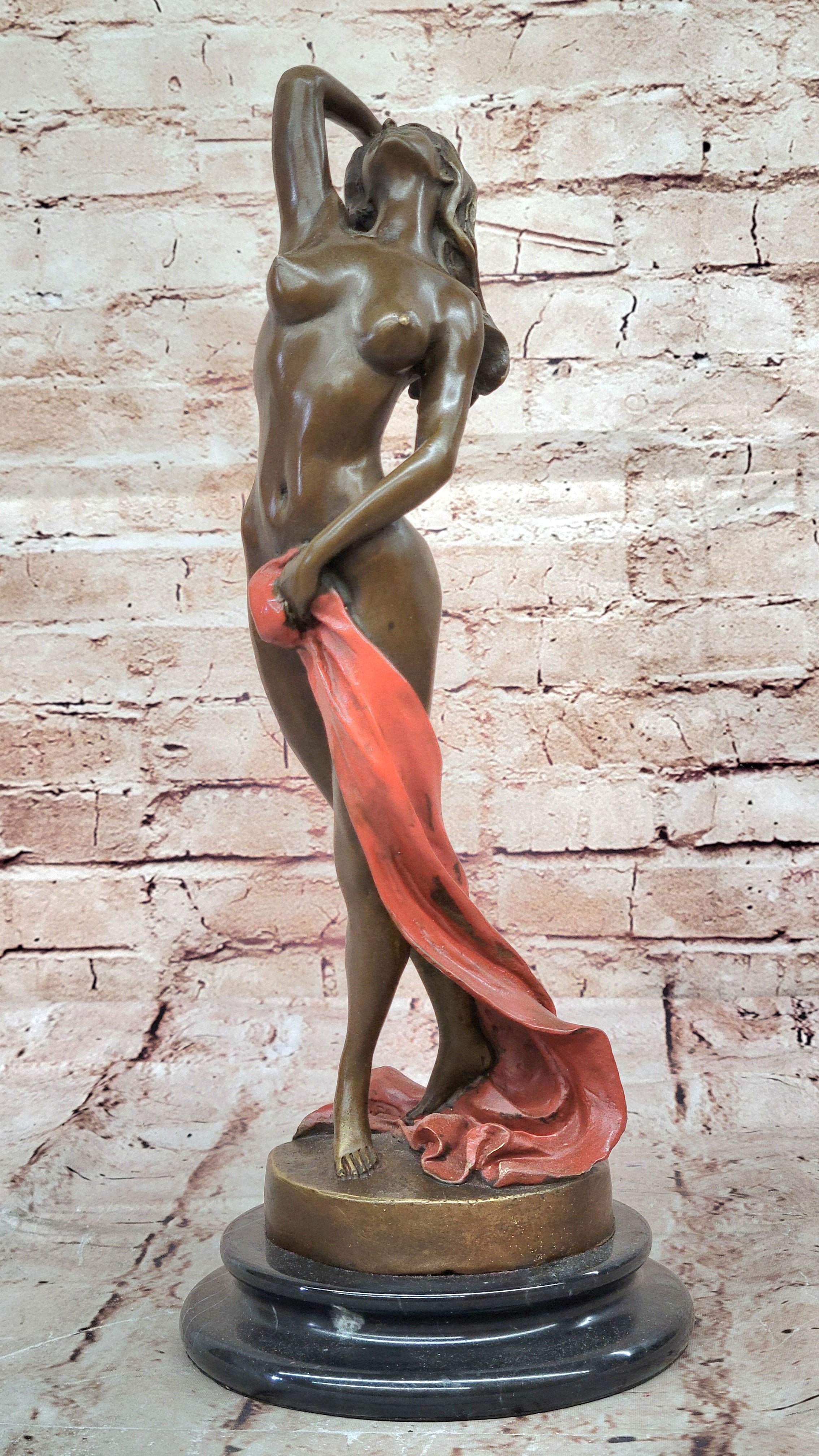 Art Deco Nude Erotic Naked Sexy Female Bronze Masterpiece Sculpture Figurine