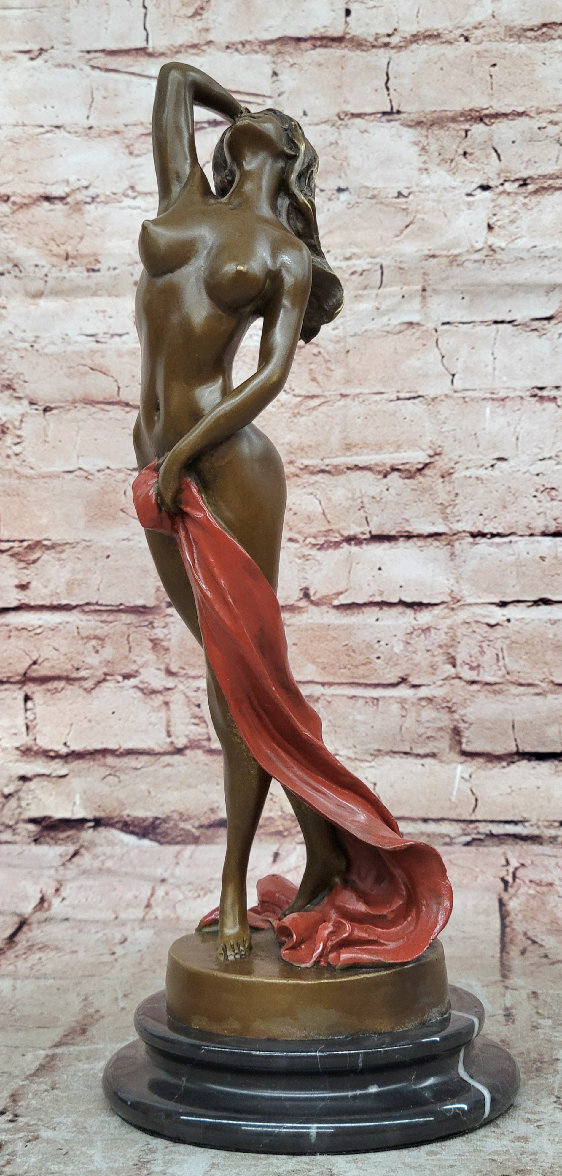 Art Deco Nude Erotic Naked Sexy Female Bronze Masterpiece Sculpture Figurine