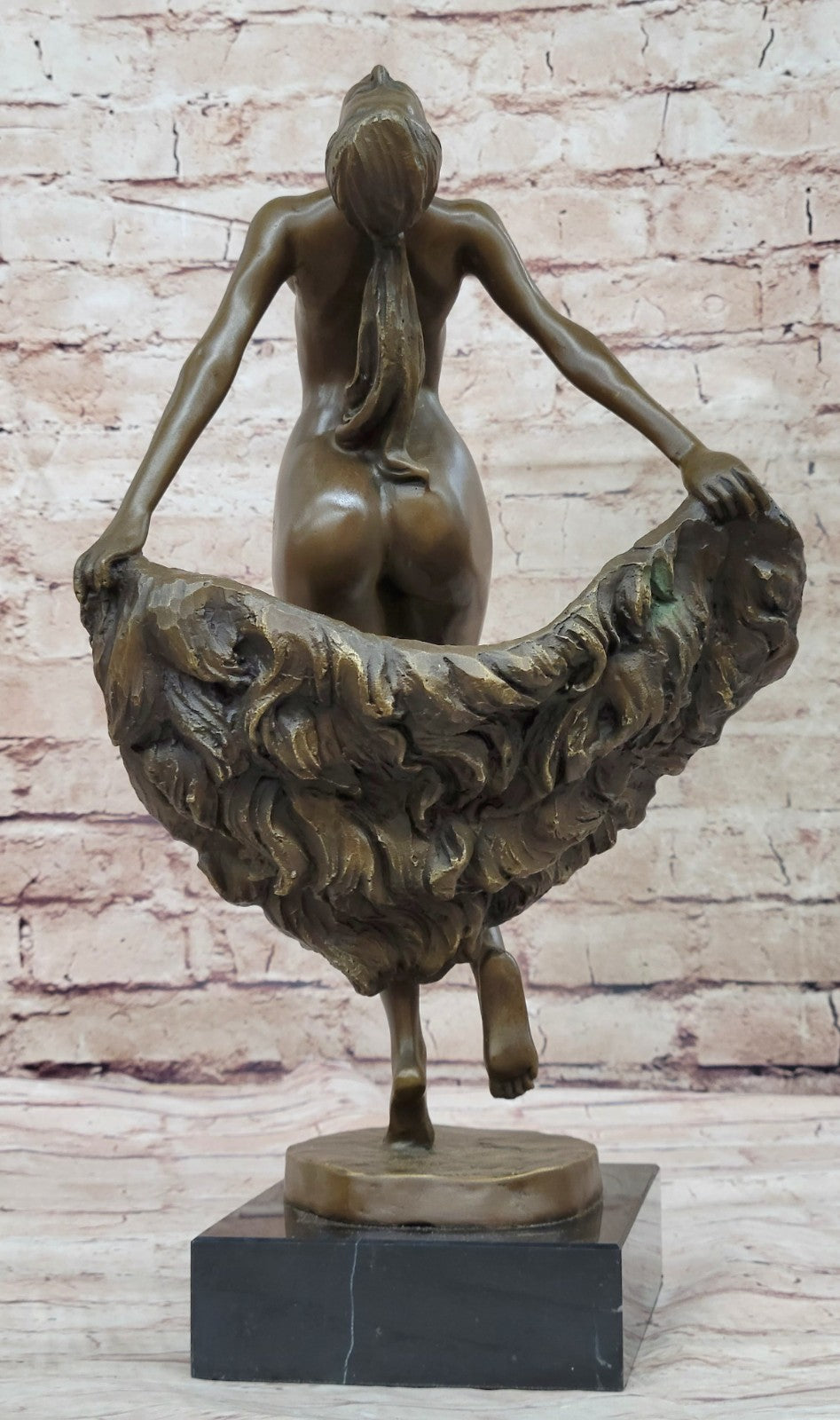 Special Patina Nude Dancer Signed Original Bronze Sculpture Classic Artwork GIFT