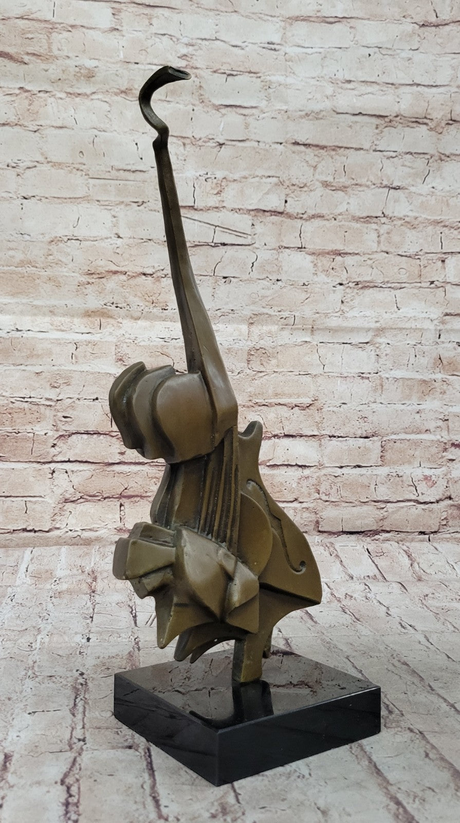 Stunning Picaso Dali Gia Abstract Guitar Home Decor Bronze Sculpture Marble Base