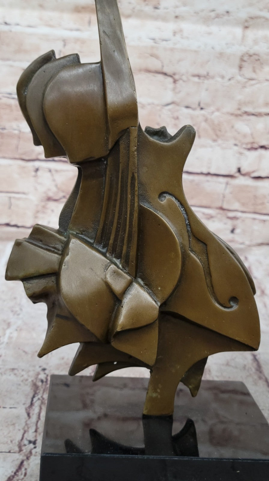 Stunning Picaso Dali Gia Abstract Guitar Home Decor Bronze Sculpture Marble Base