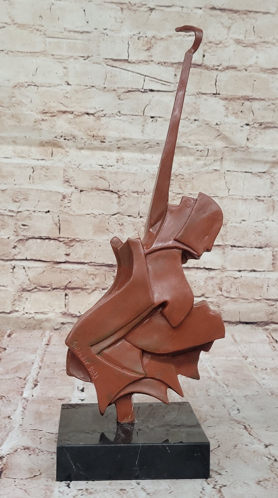 Surreal Bronze Guitar Statue Inspired by Salvador Dali Modernist Art Hot Cast Home Decoration