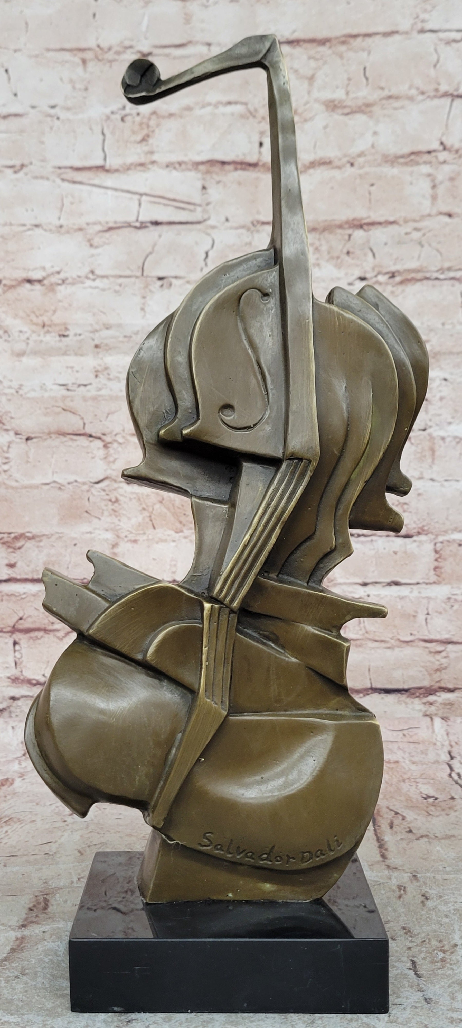 Modern Art Dali Guitar Music Cello Harmony Straddle Hot Cast Classic Bronze Lrg