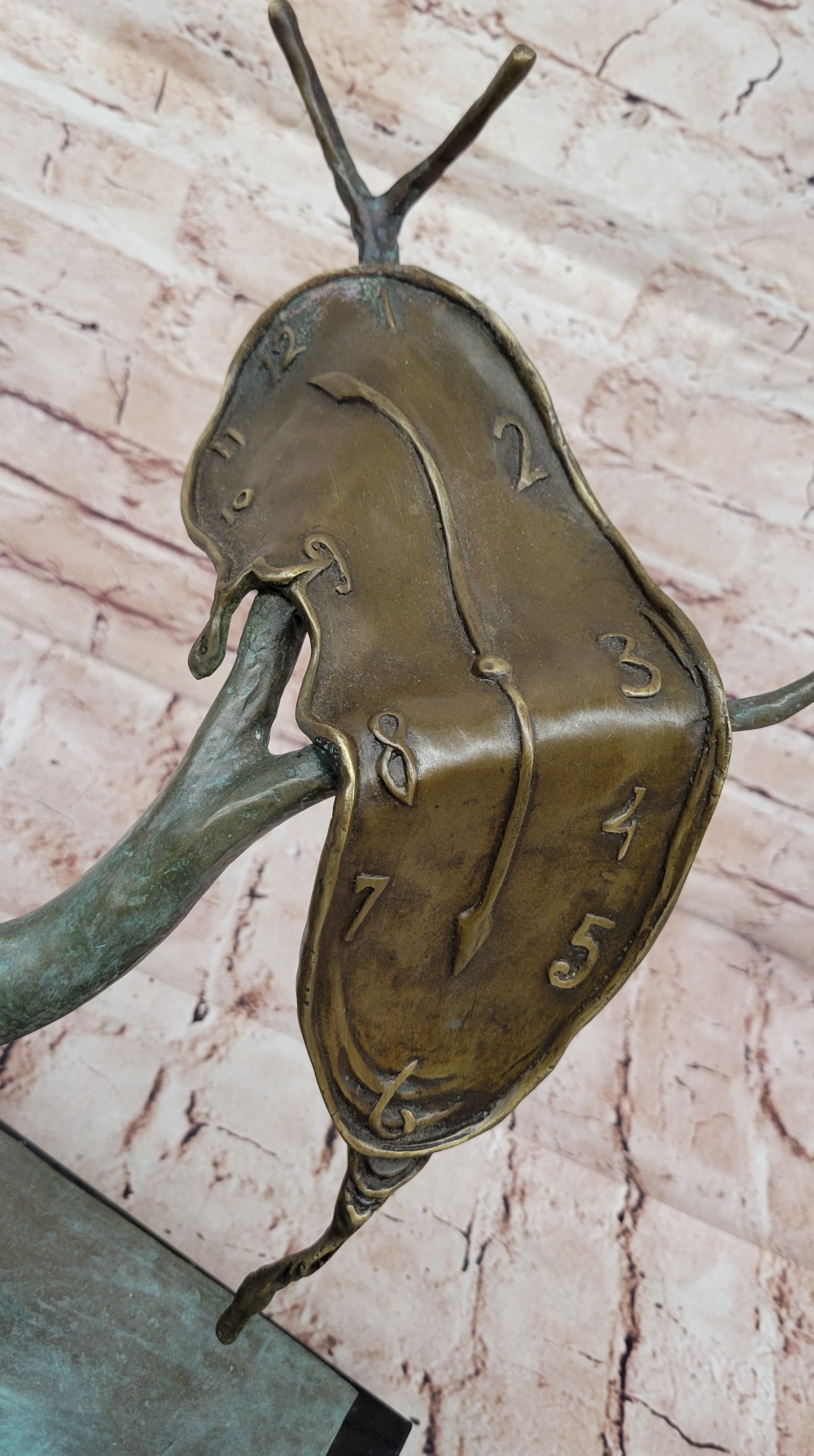 SALVADOR DALI MELTING CLOCK TRIBUTE BRONZE SCULPTURE ABSTRACT HOME OFFICE DECOR