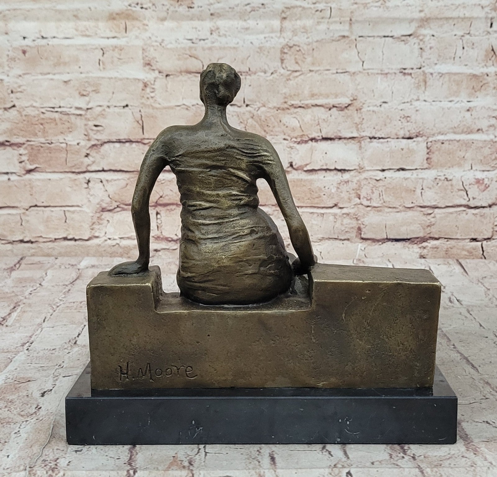 Handcrafted Bronze Sculpture Abstract Female by English Artist Moore Decor Gift
