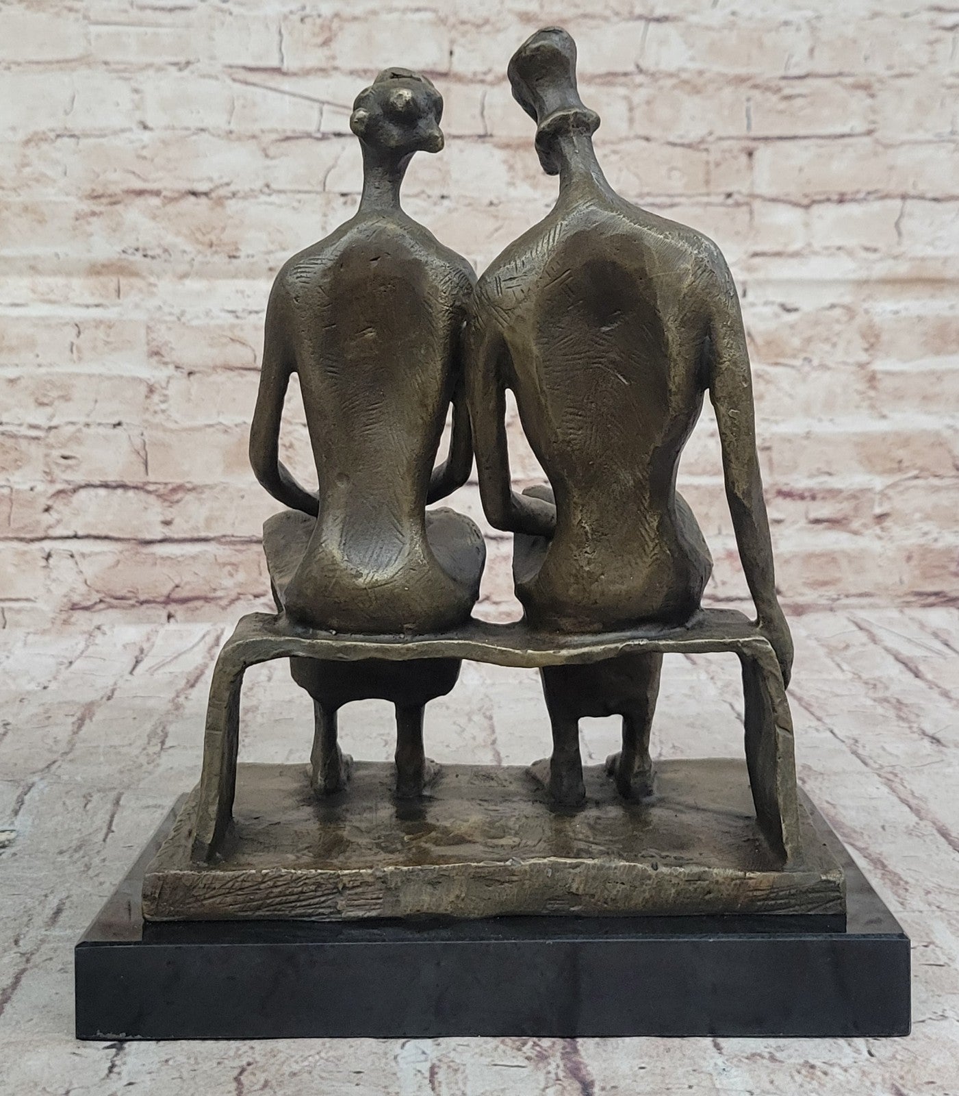 BRONZE AFTER HENRY MOORE SCULPTURE ABSTRACT SIGNED COLLECTORS EDITION HOT CAST