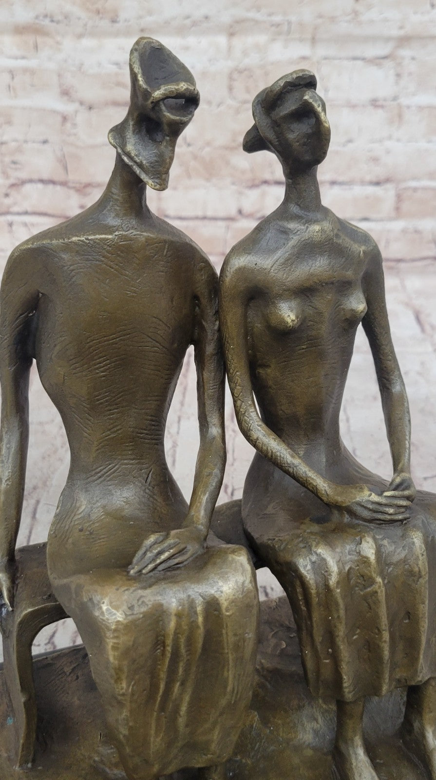 BRONZE AFTER HENRY MOORE SCULPTURE ABSTRACT SIGNED COLLECTORS EDITION HOT CAST