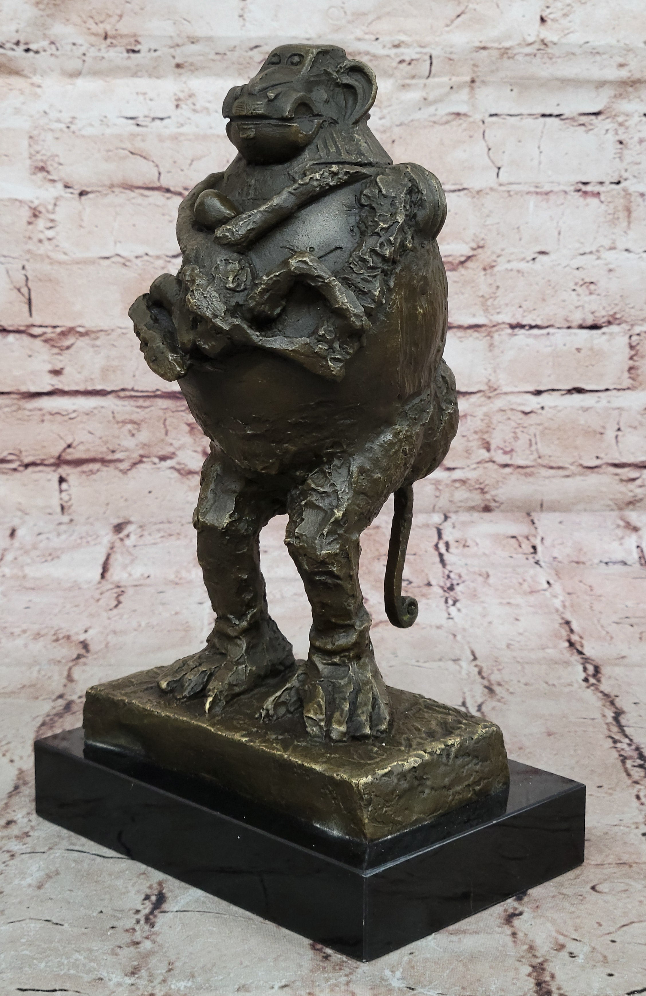 Art Deco Large Wild Life Baboon With Child Abstract Bronze Sculpture Statue SALE