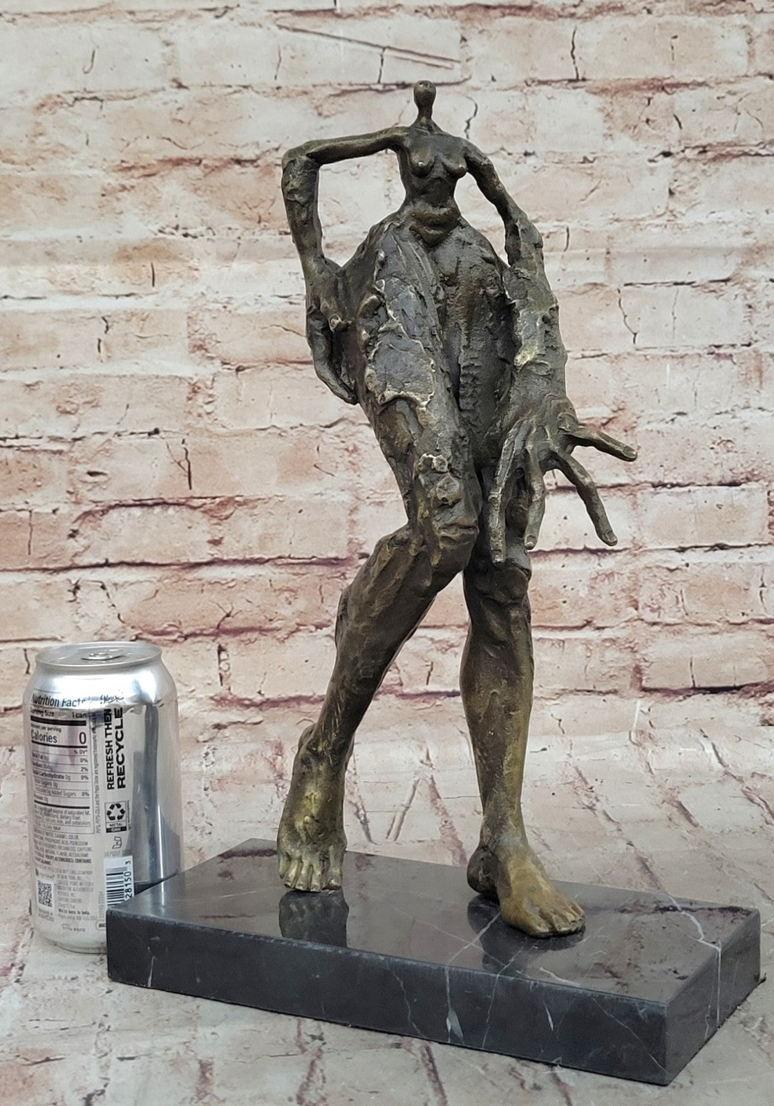 SALVADOR DALI VINTAGE REAL BRONZE METAL FEMALE MODERN SURREAL SCULPTURE NUDE ART