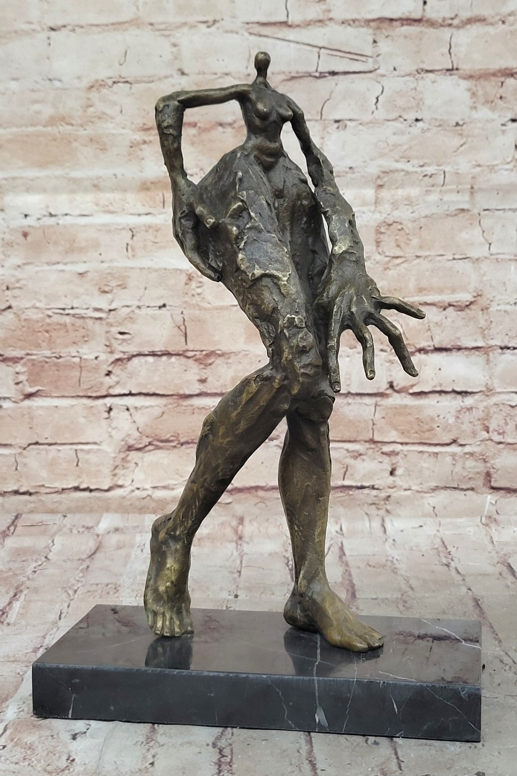 SALVADOR DALI VINTAGE REAL BRONZE METAL FEMALE MODERN SURREAL SCULPTURE NUDE ART