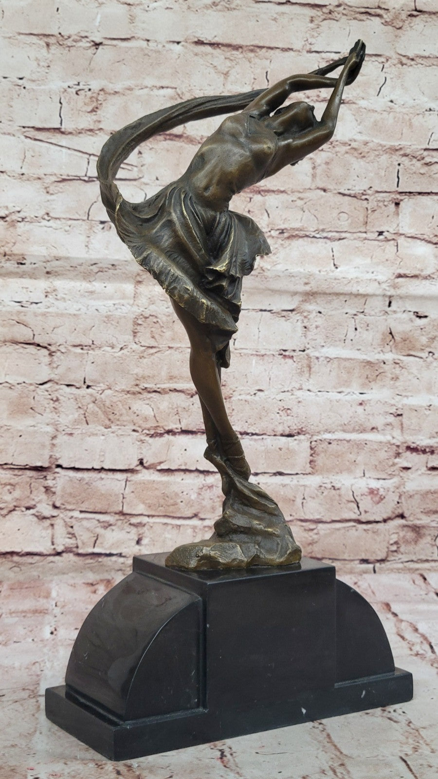 Handcrafted Collectible Bronze Sculpture Signed Delore Ribbon Dancer Gift Sale