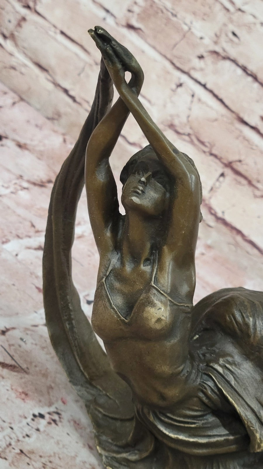 Handcrafted Collectible Bronze Sculpture Signed Delore Ribbon Dancer Gift Sale