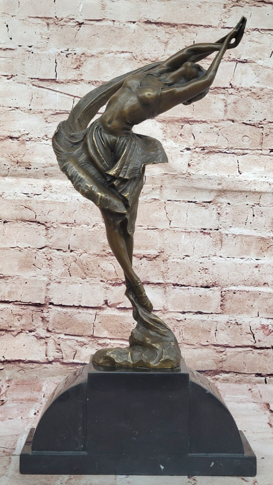 Handcrafted Collectible Bronze Sculpture Signed Delore Ribbon Dancer Gift Sale