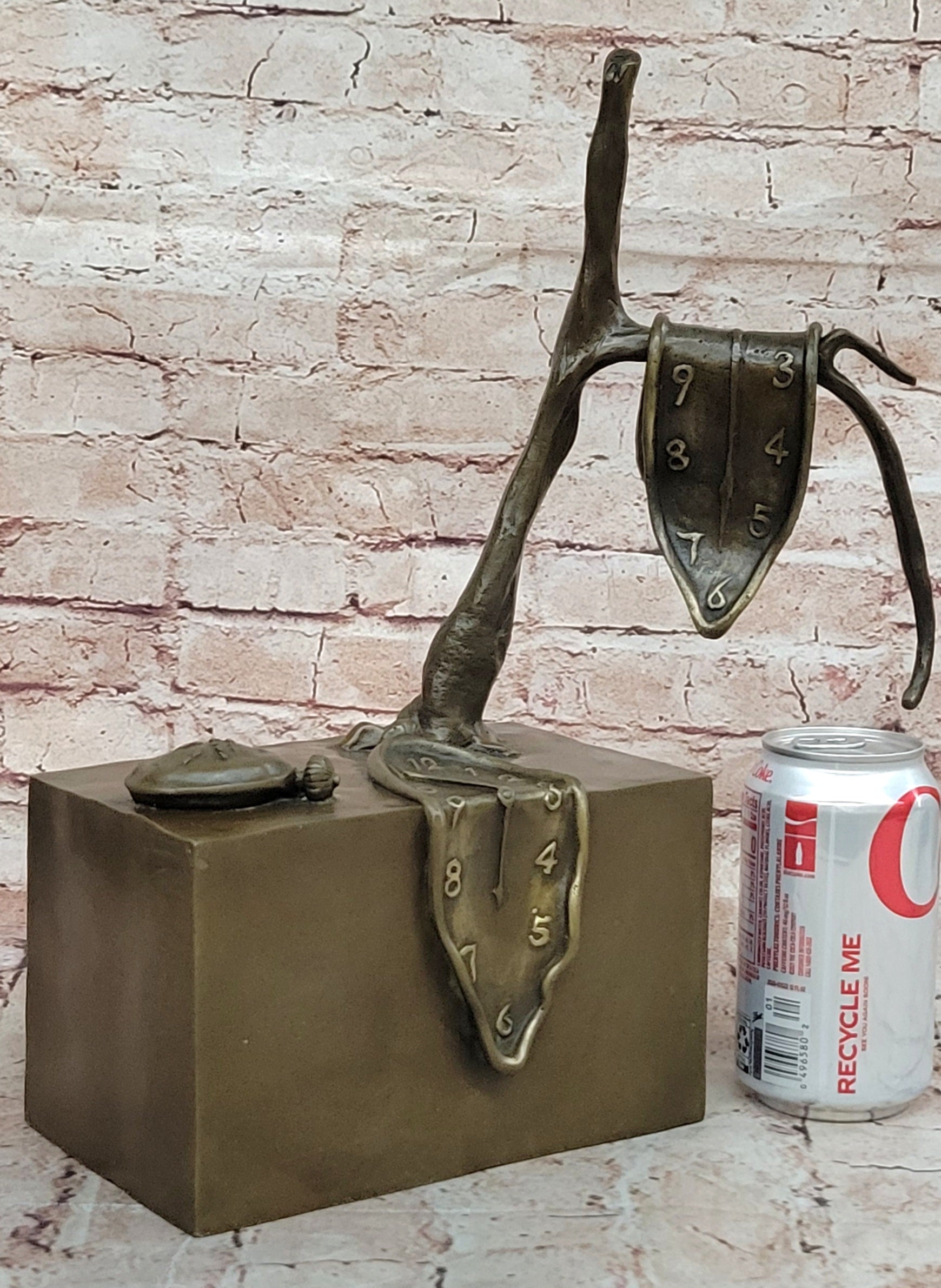 Collector Bronze Statue by Dali The Persistence of Memory Abstract Sculpture Figurine