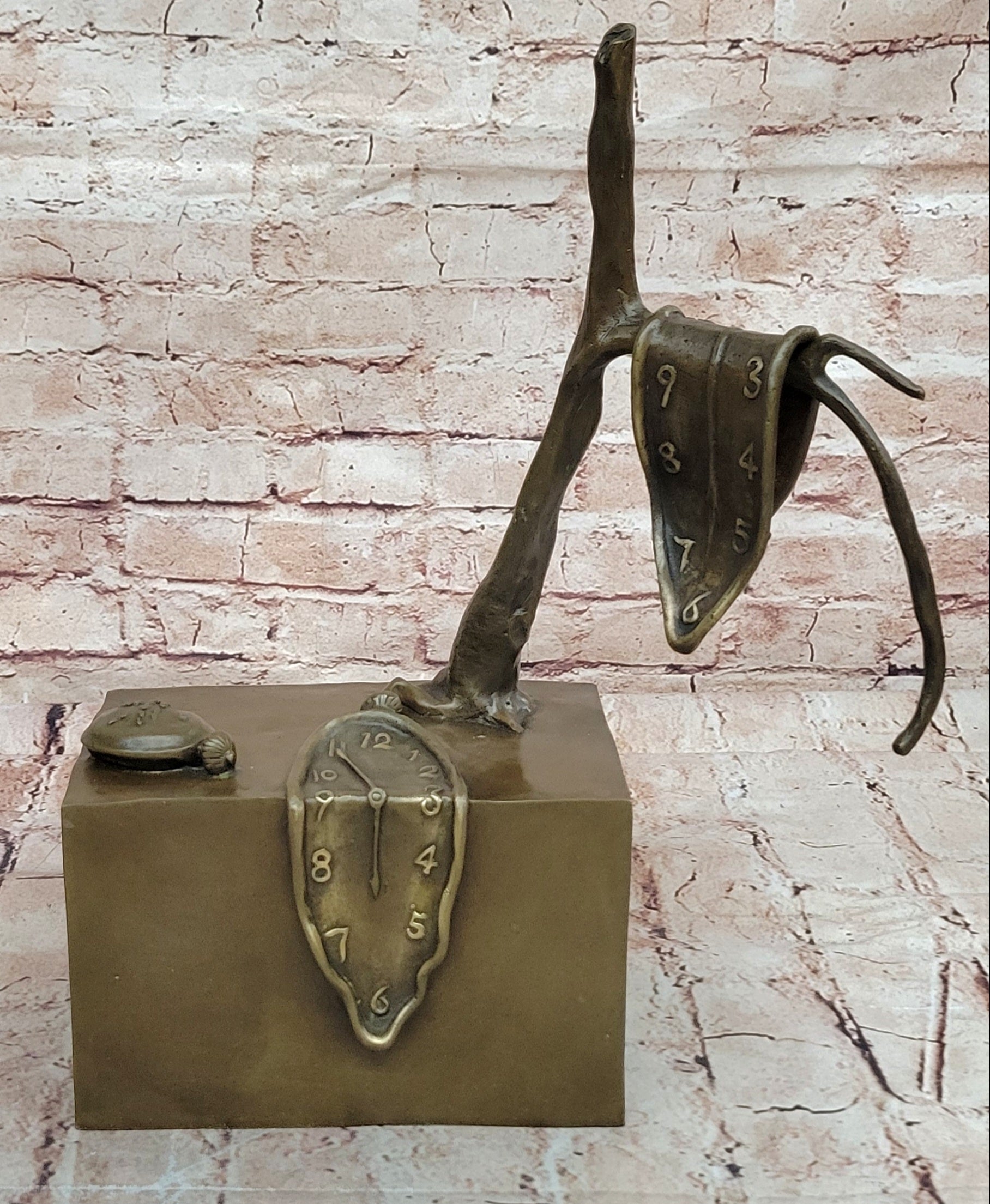 Collector Bronze Statue by Dali The Persistence of Memory Abstract Sculpture Figurine