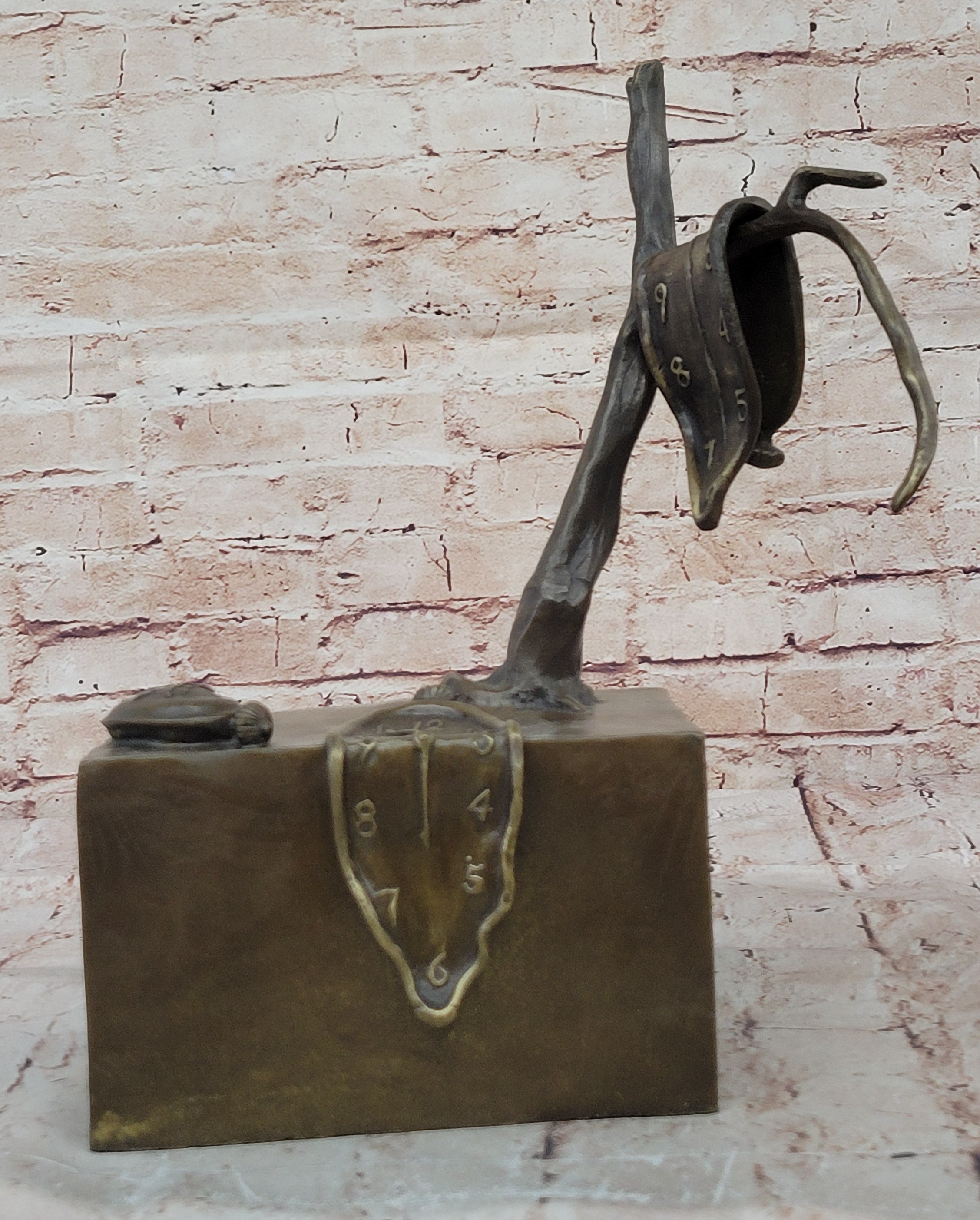 Collector Bronze Statue by Dali The Persistence of Memory Abstract Sculpture Figurine