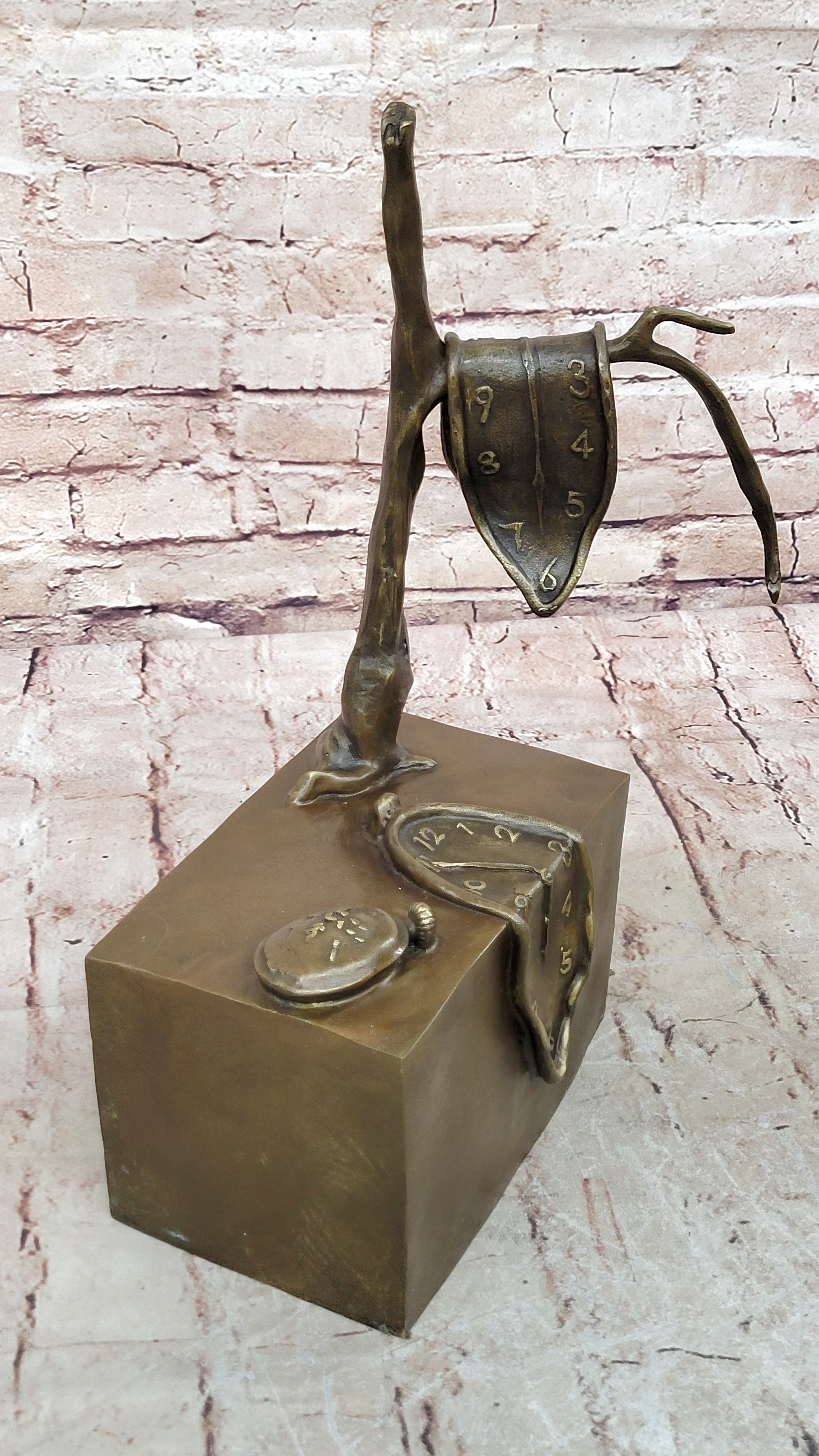 Collector Bronze Statue by Dali The Persistence of Memory Abstract Sculpture Figurine