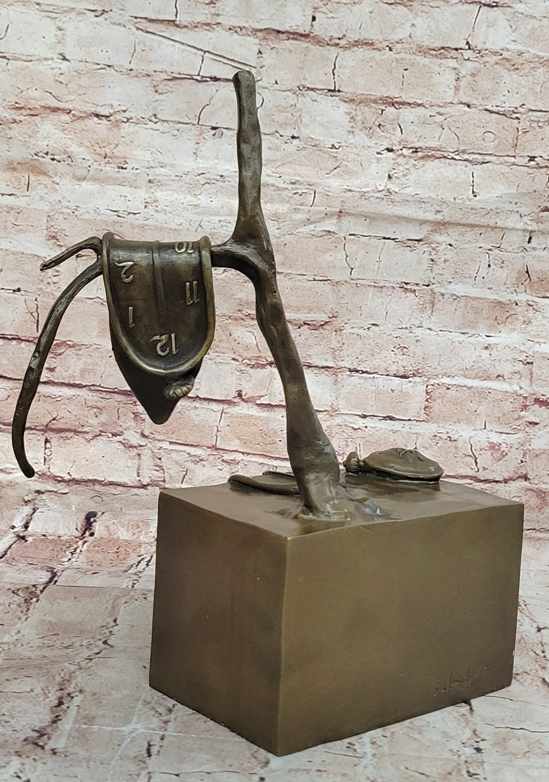 Collector Bronze Statue by Dali The Persistence of Memory Abstract Sculpture Figurine