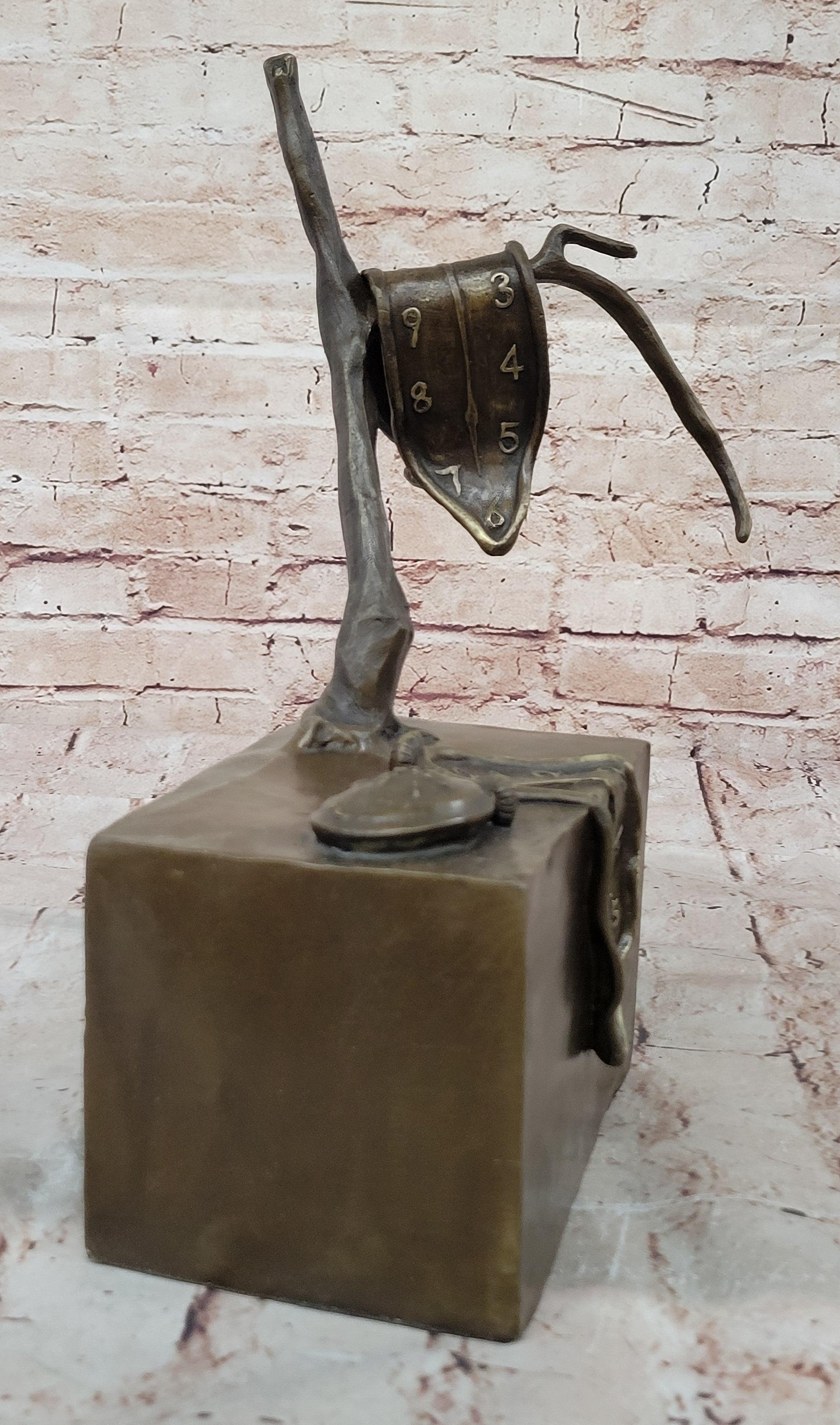 Collector Bronze Statue by Dali The Persistence of Memory Abstract Sculpture Figurine