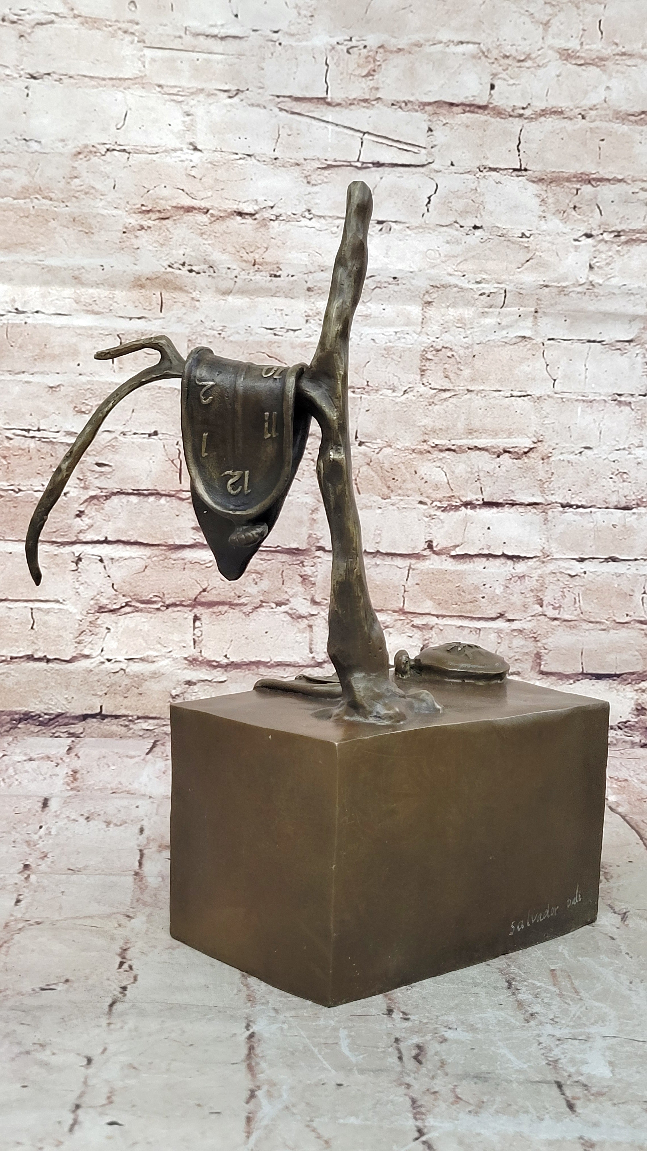 Collector Bronze Statue by Dali The Persistence of Memory Abstract Sculpture Figurine