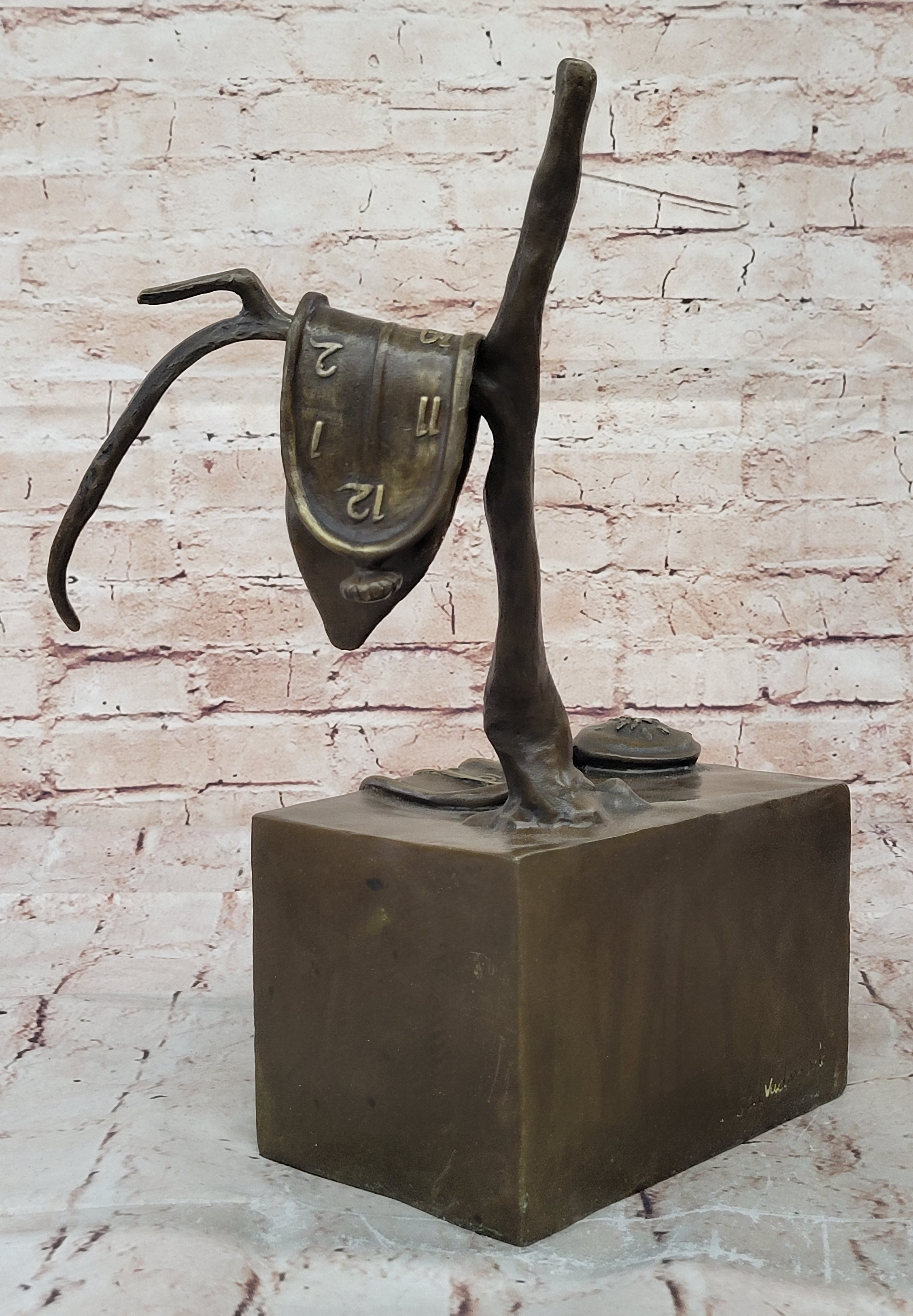 Collector Bronze Statue by Dali The Persistence of Memory Abstract Sculpture Figurine