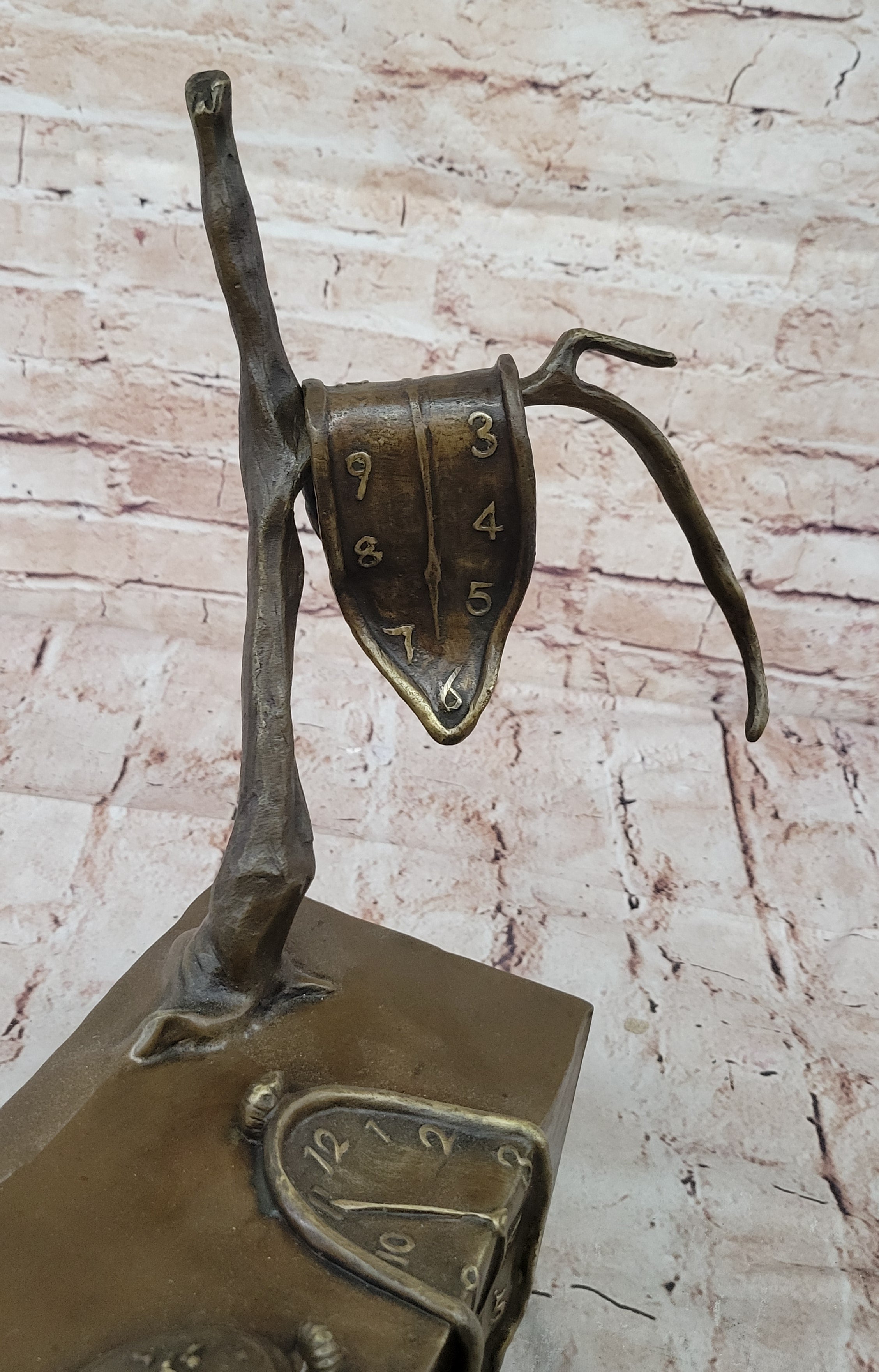 Collector Bronze Statue by Dali The Persistence of Memory Abstract Sculpture Figurine