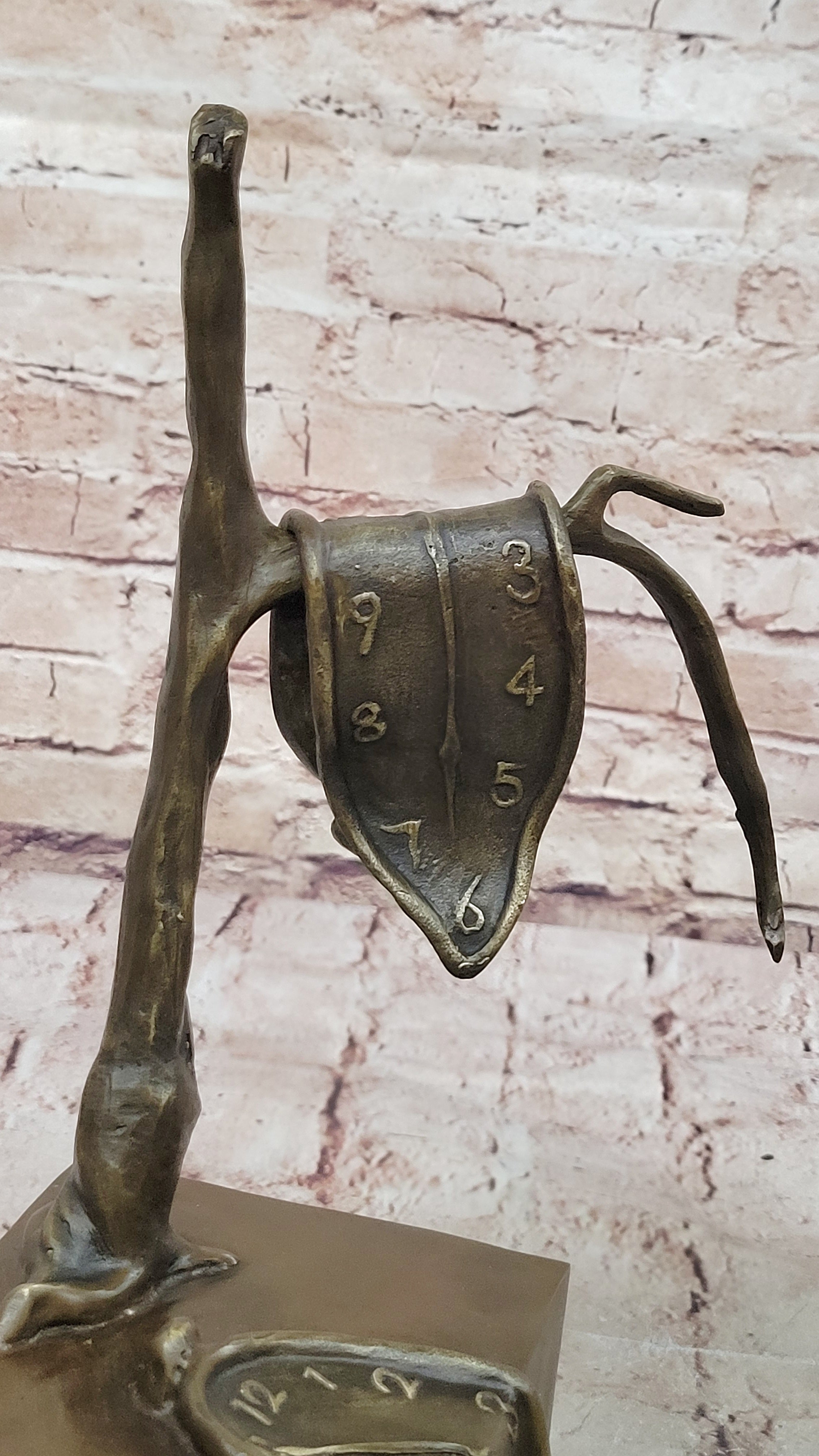 Collector Bronze Statue by Dali The Persistence of Memory Abstract Sculpture Figurine