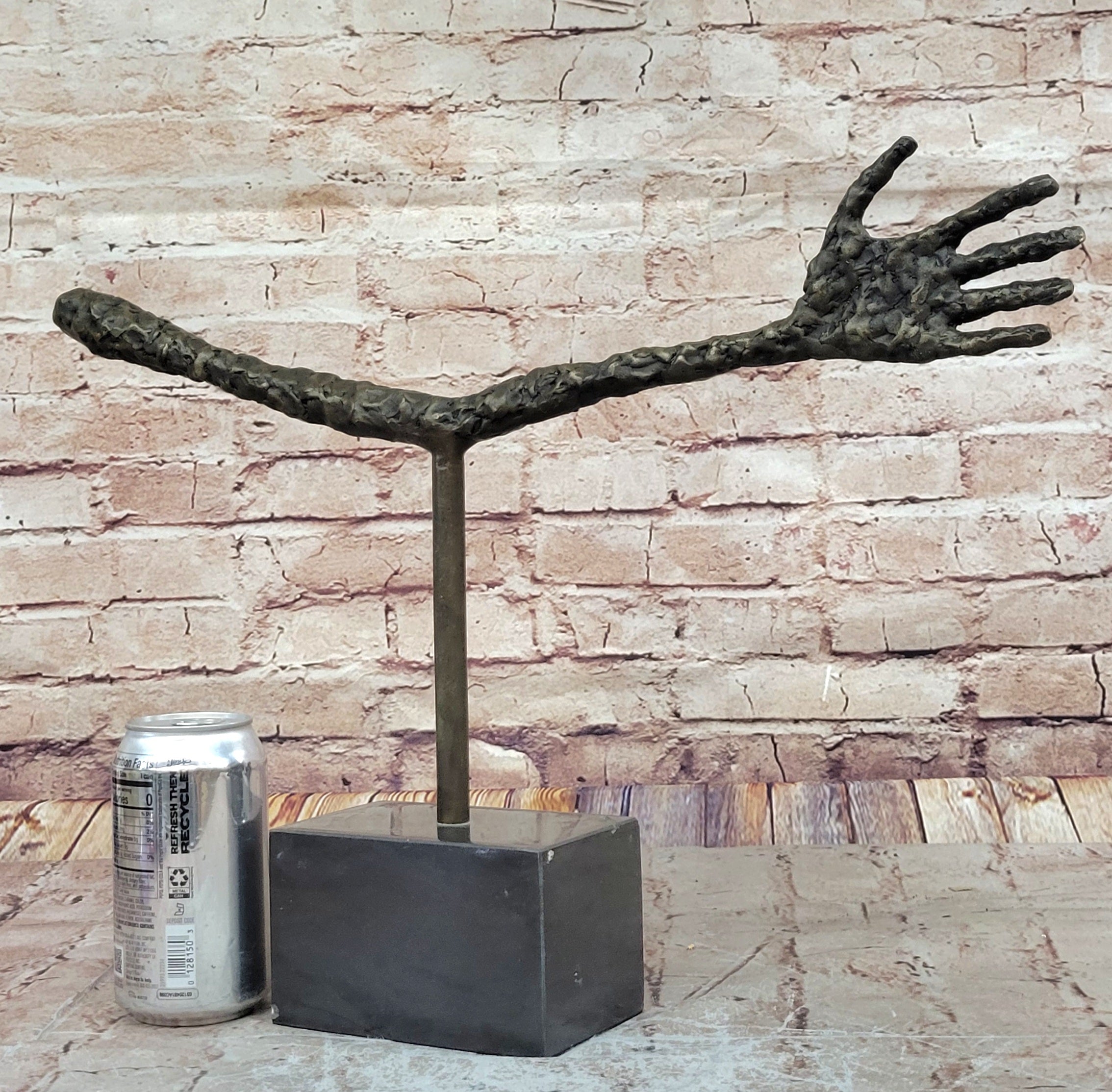 Vintage Large Strong Hand Bronze Sculpture Marble Base Museum Quality Artwork