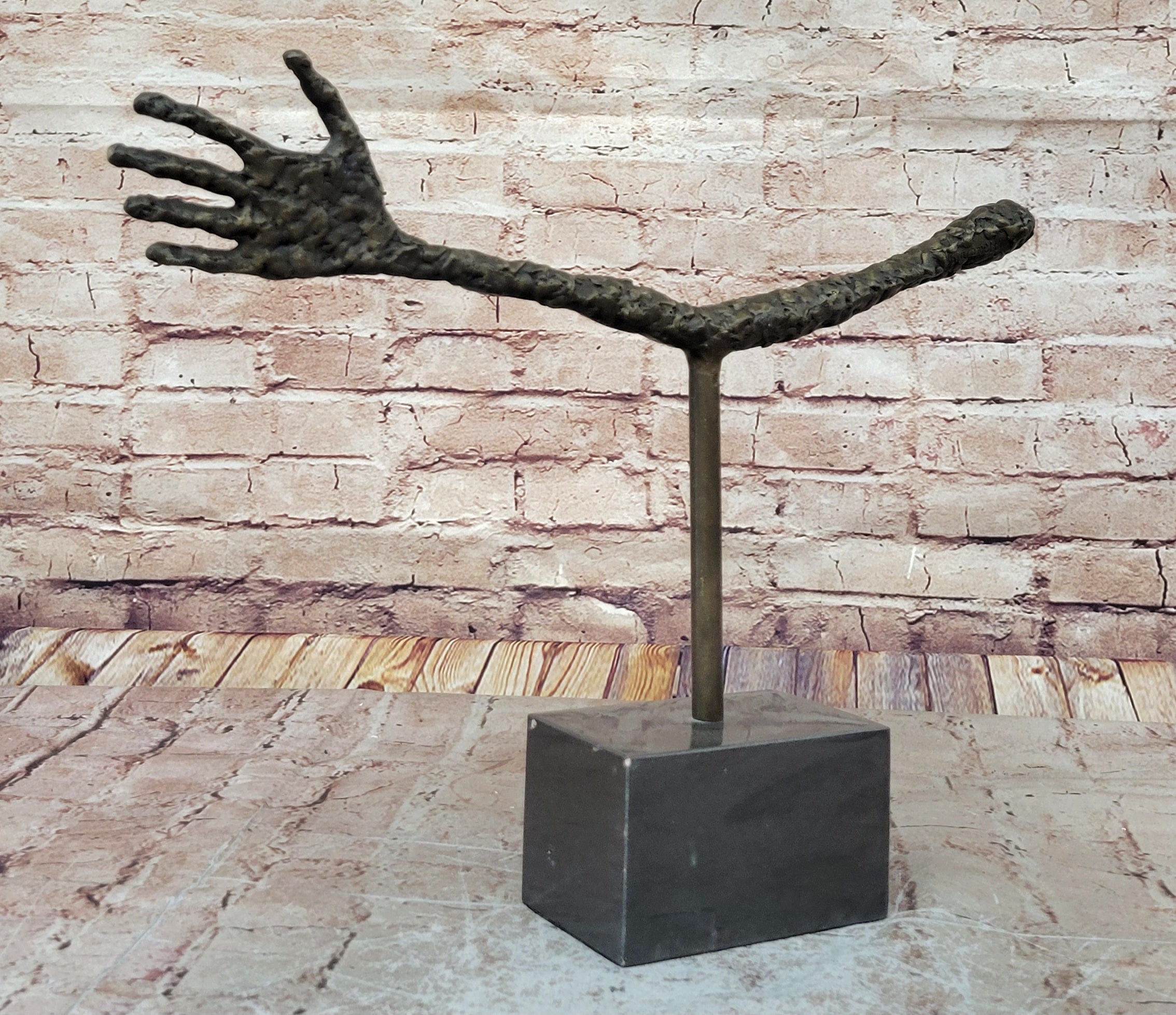 Vintage Large Strong Hand Bronze Sculpture Marble Base Museum Quality Artwork