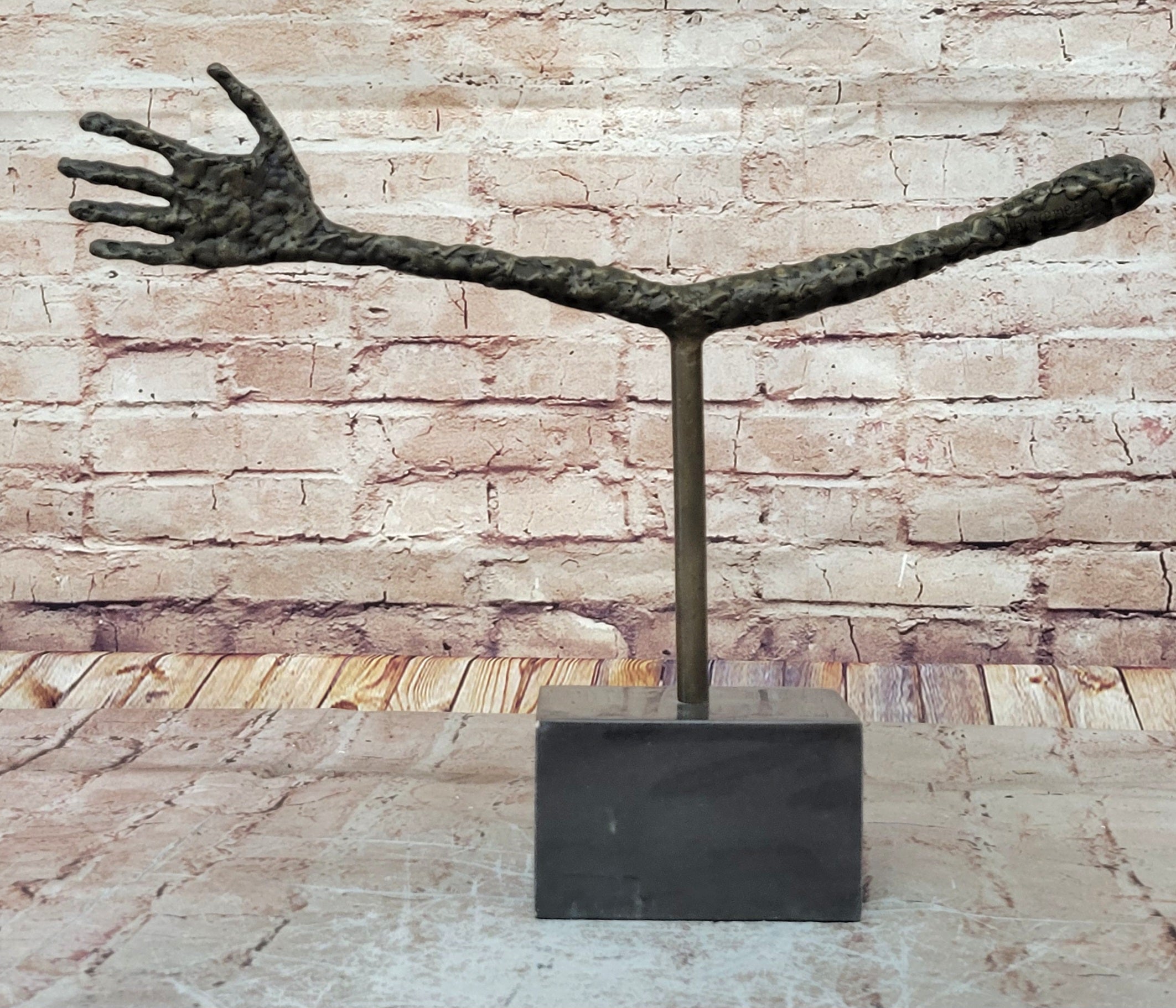 Vintage Large Strong Hand Bronze Sculpture Marble Base Museum Quality Artwork