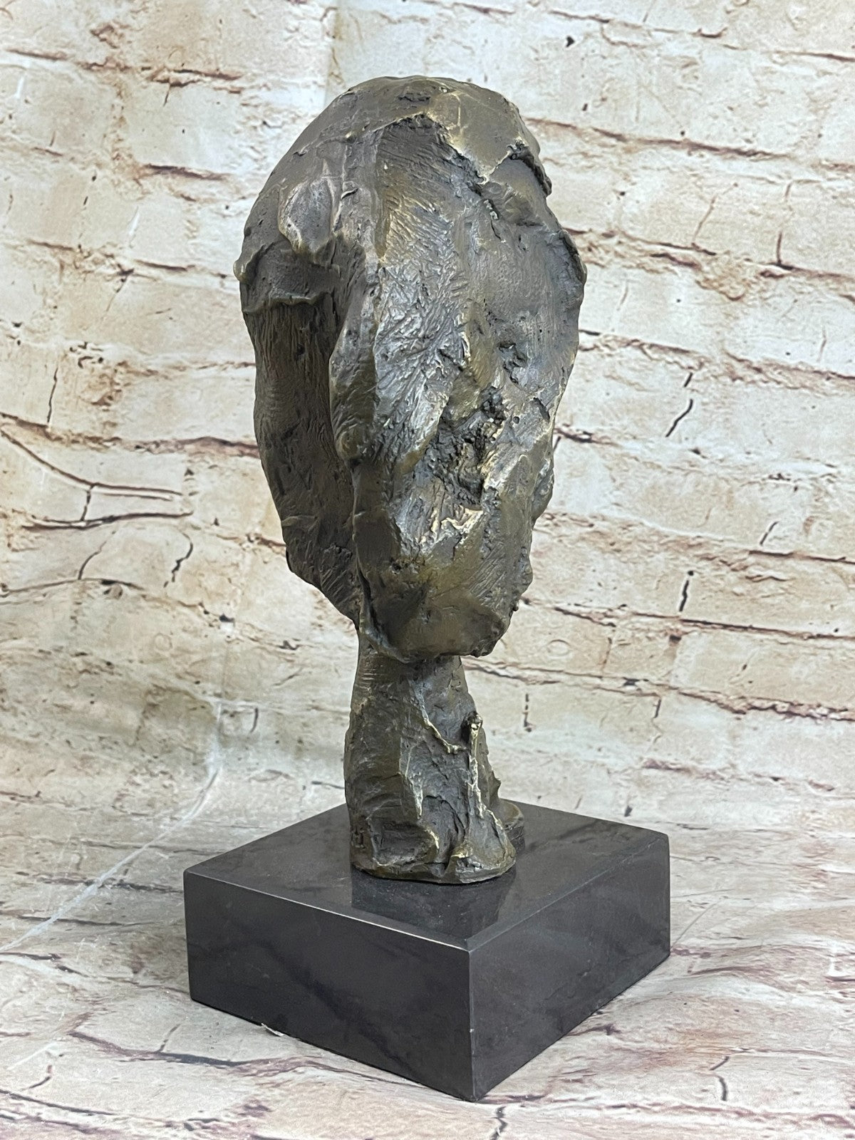 Abstract Bronze Head on a marble base after Cometti Masterpiece Sculpture