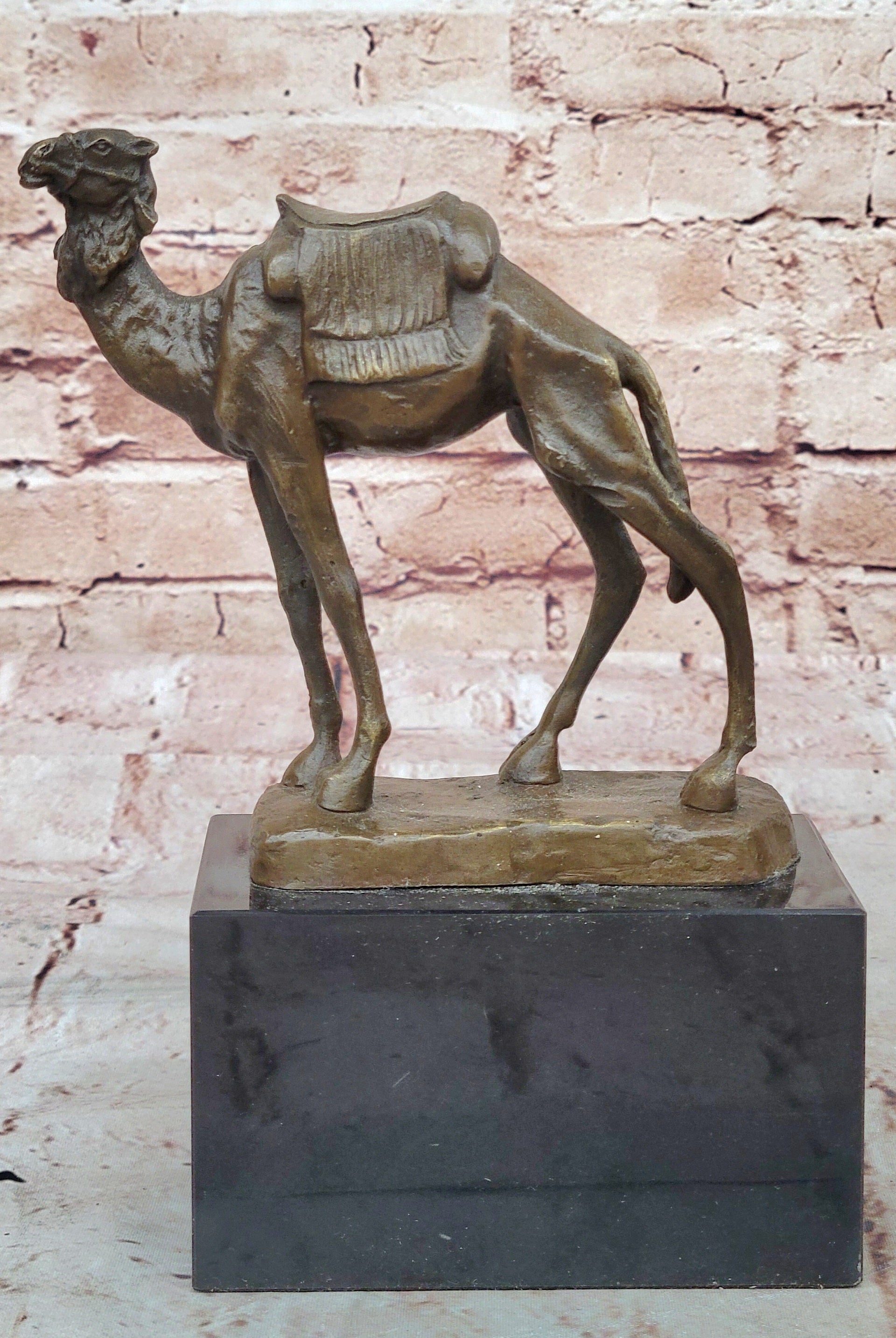 Handcrafted bronze sculpture SALE Marble Deco Art Desert Journey Camel Figurine