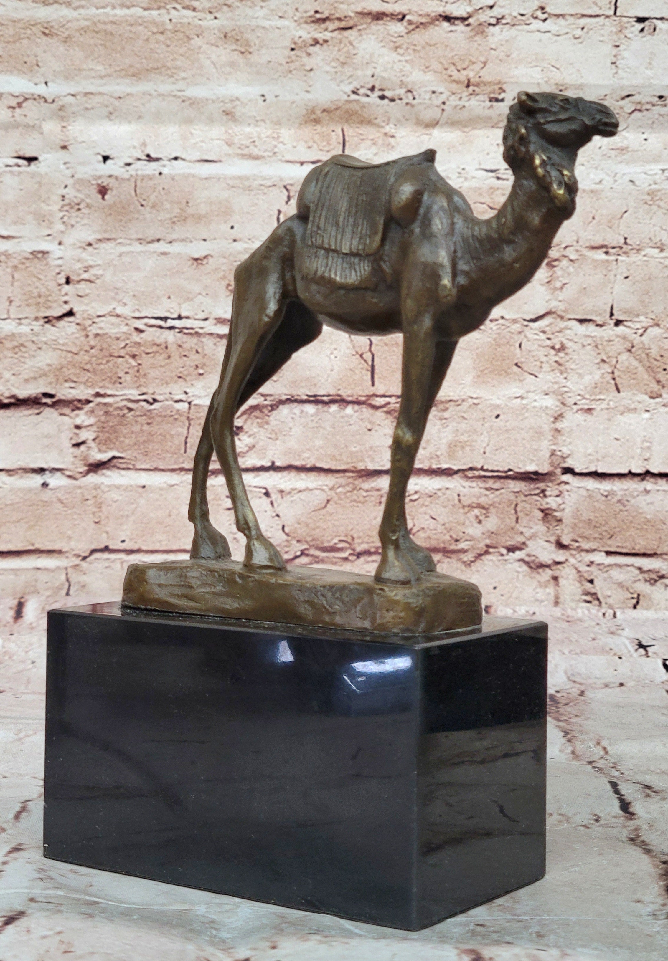 Handcrafted bronze sculpture SALE Marble Deco Art Desert Journey Camel Figurine
