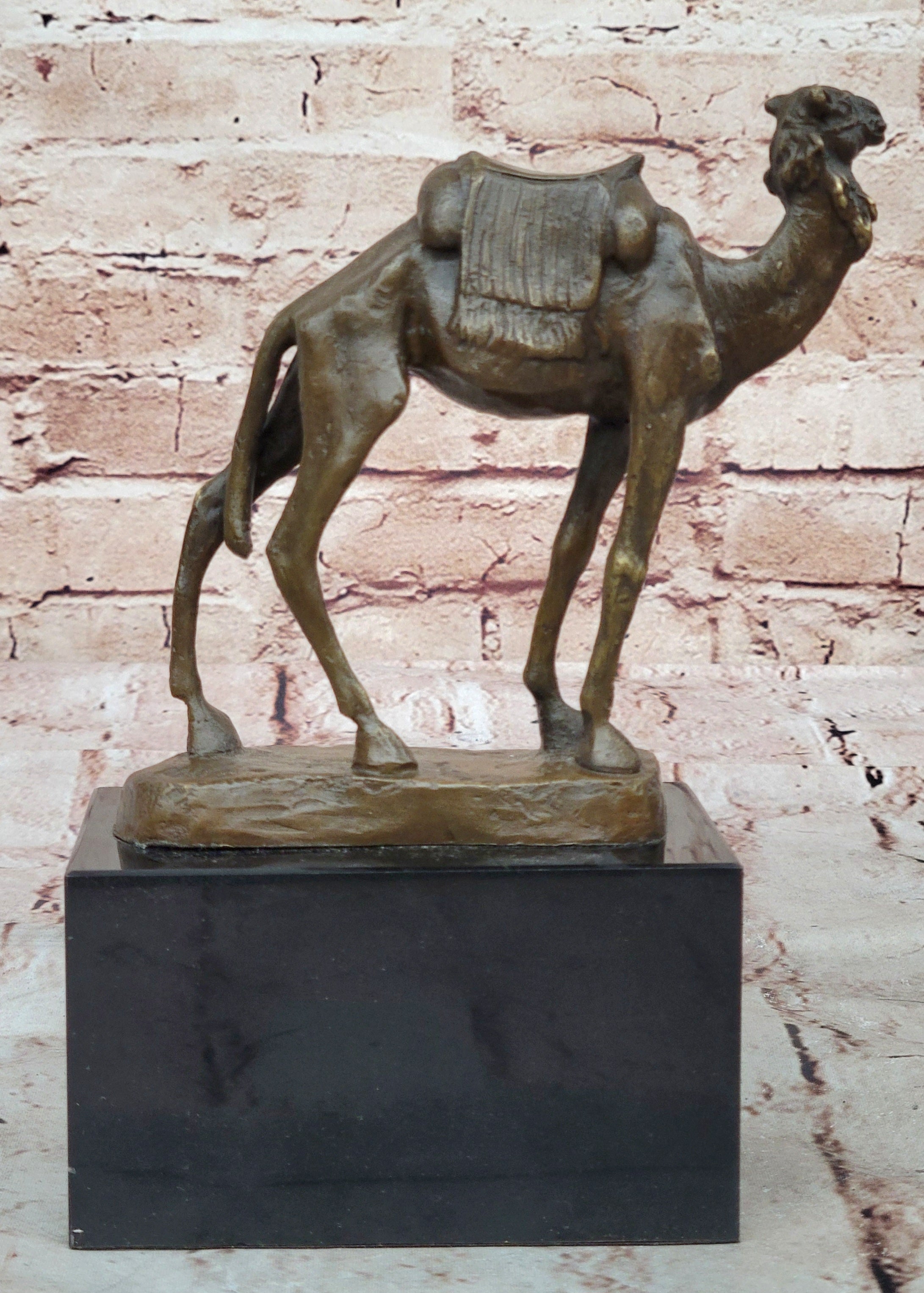 Handcrafted bronze sculpture SALE Marble Deco Art Desert Journey Camel Figurine