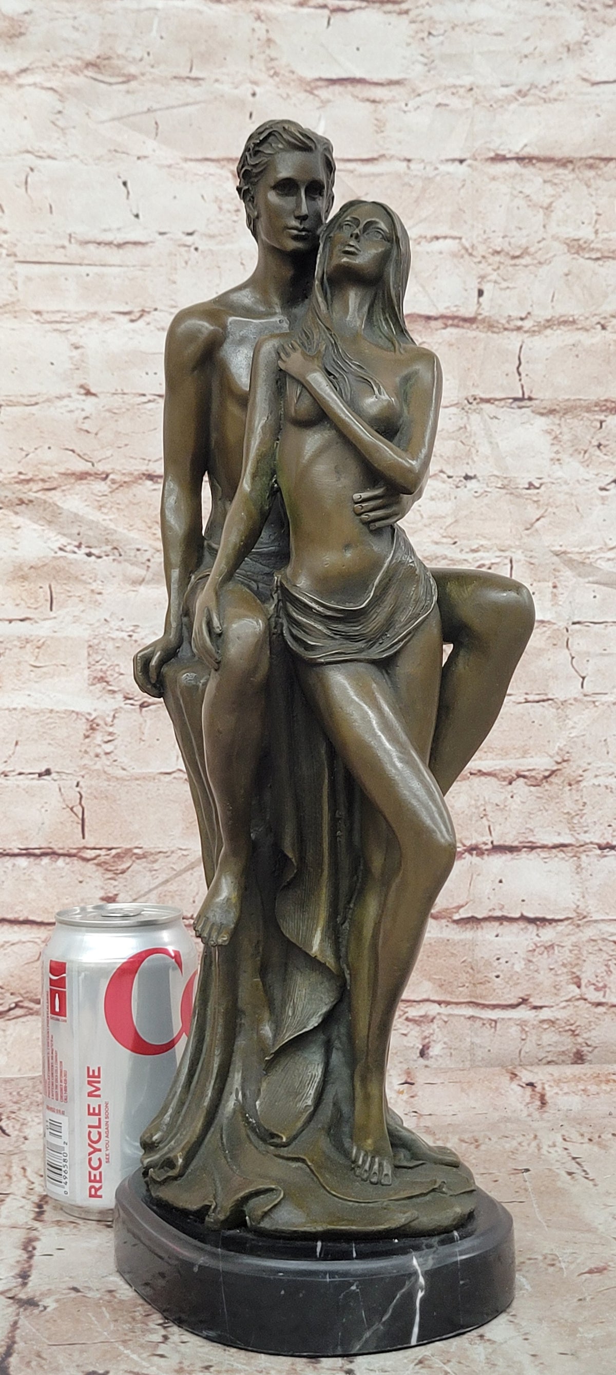 Handcrafted bronze sculpture SALE Female Male Couple Nude Cast Hot Superb *